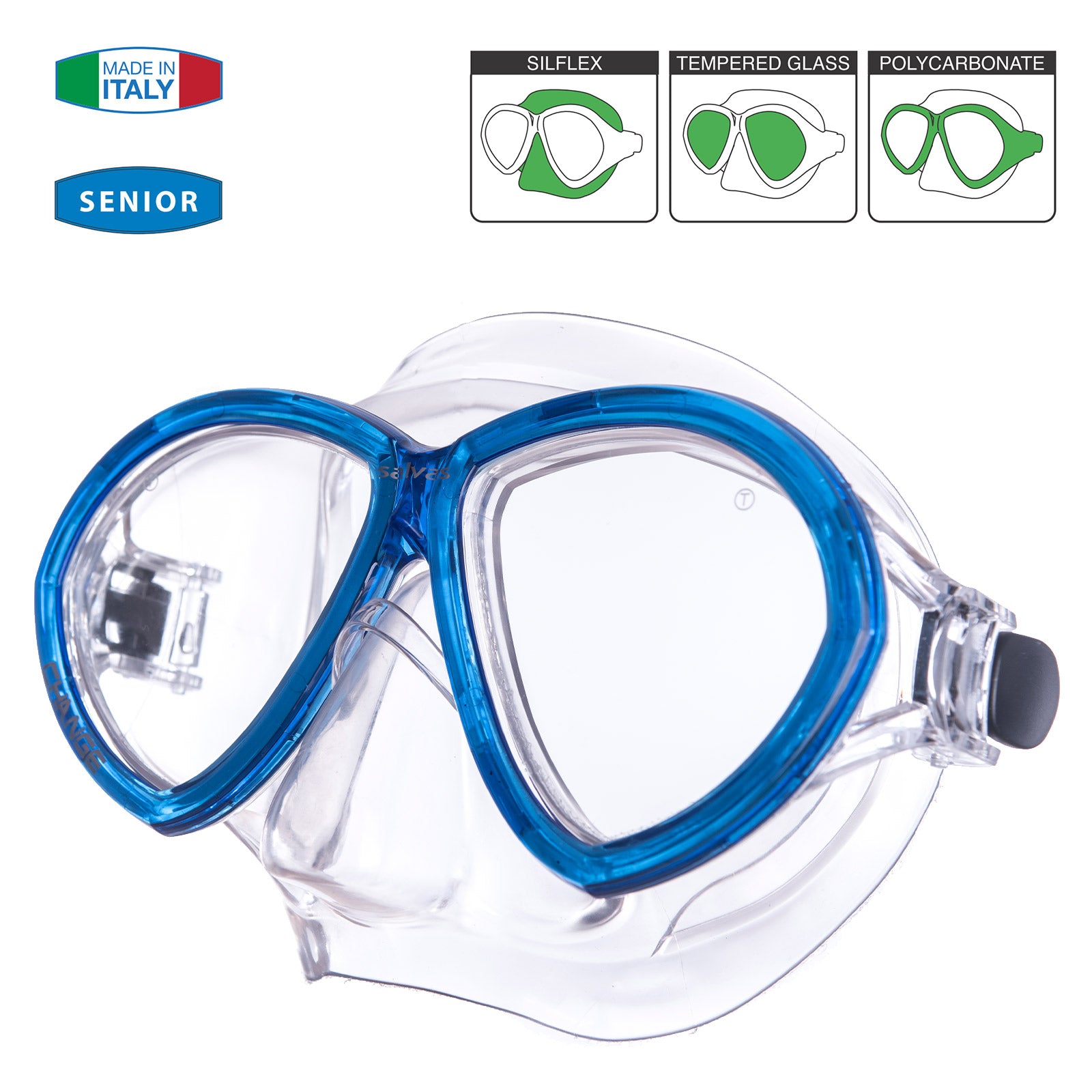 Masque de plongée SALVAS Change Sr Tuba Lunettes de natation antibuée Adulte