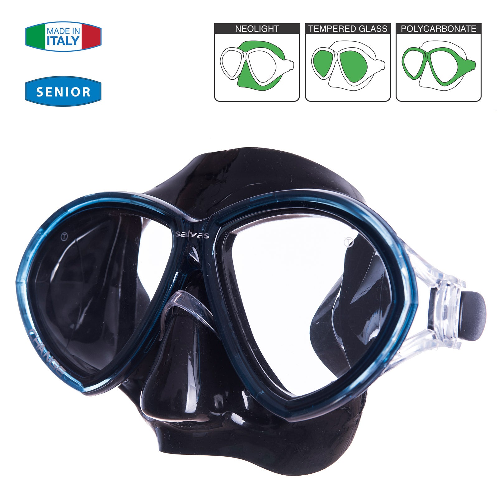 Masque de plongée SALVAS Change Sr Tuba Lunettes de natation antibuée Adulte