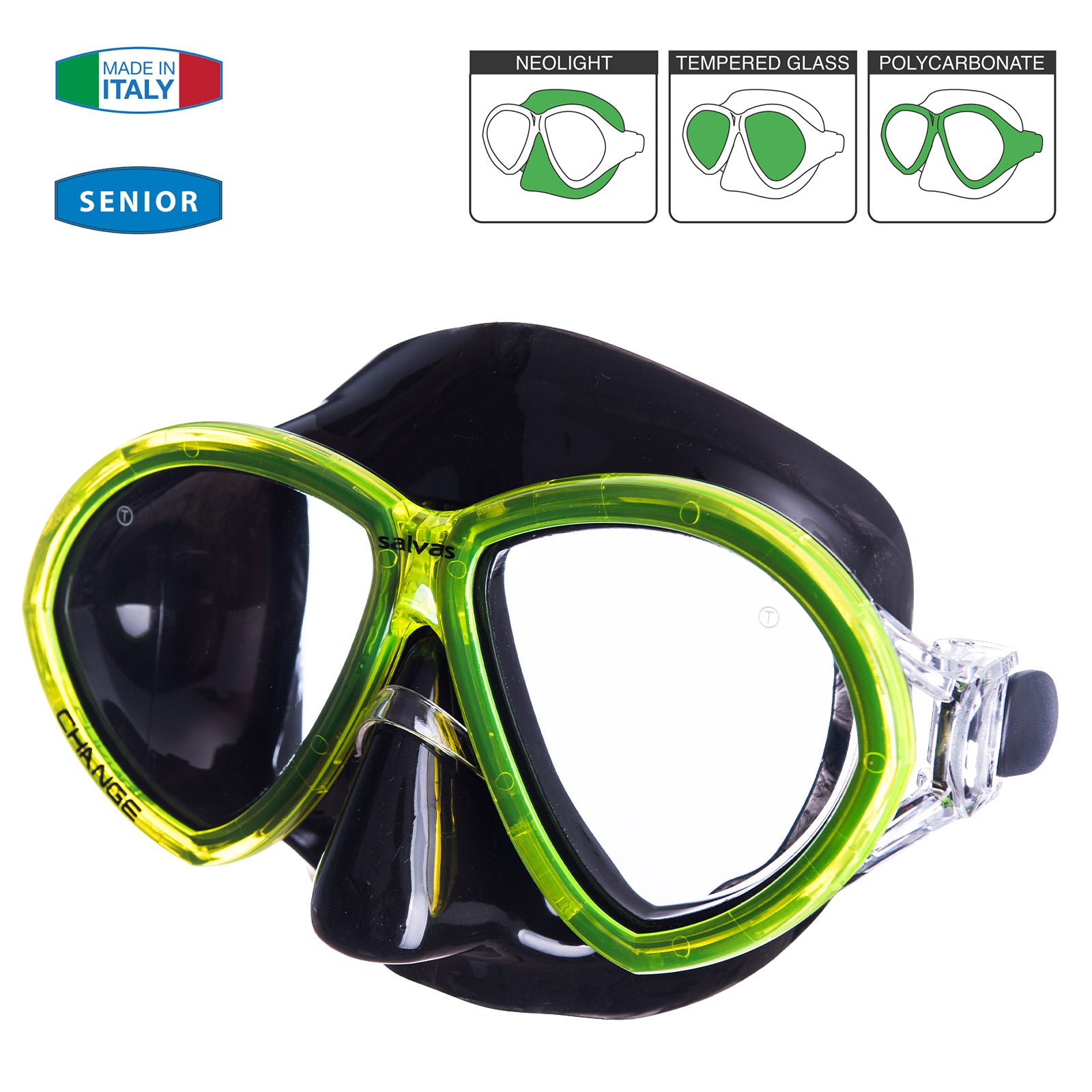 SALVAS Tauch Maske Change Sr Schnorchel Schwimm Brille Anti Beschlag Erwachsene
