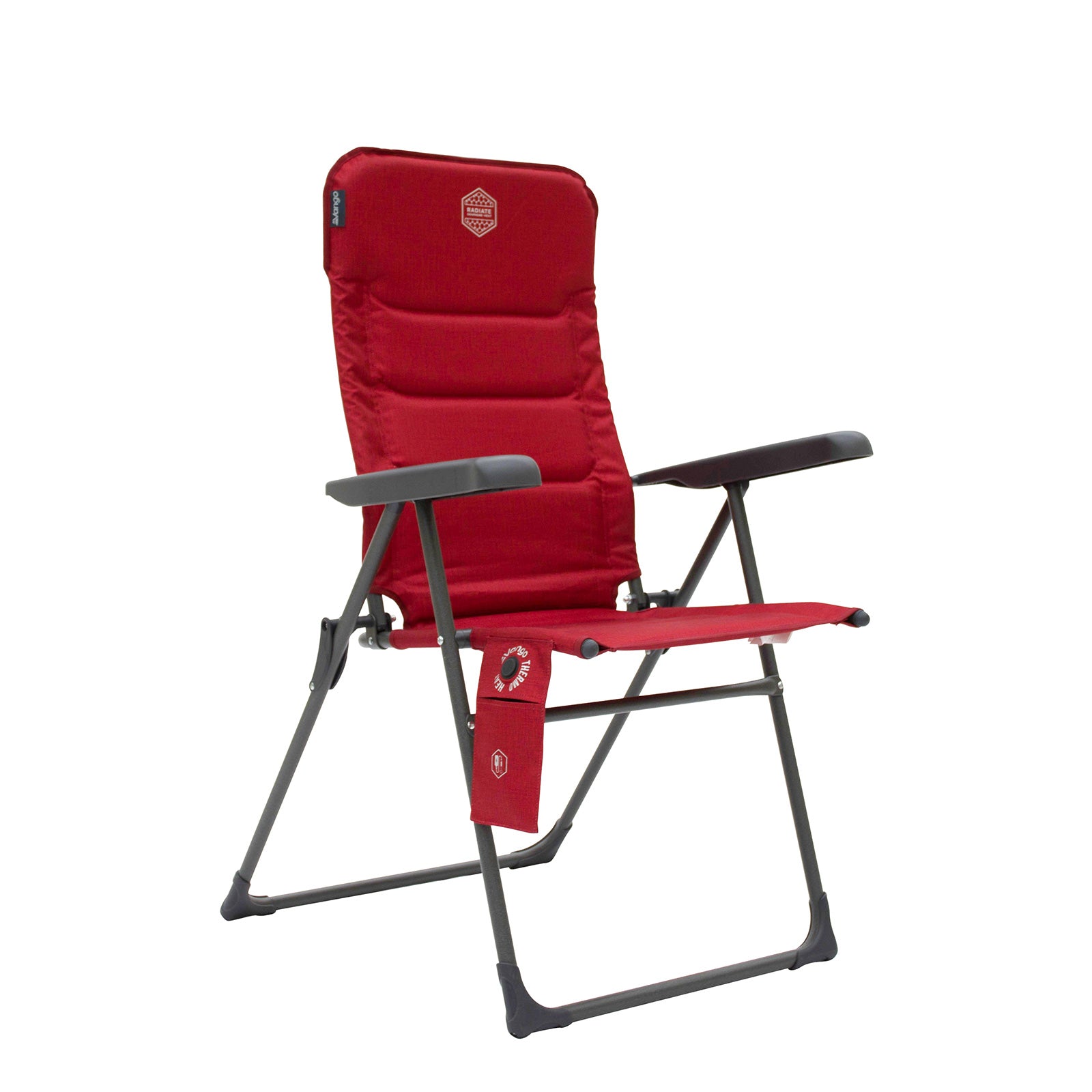 Chaise de camping pliante VANGO Radiate avec coussin chauffant et dossier haut, capacité de charge : 140 kg