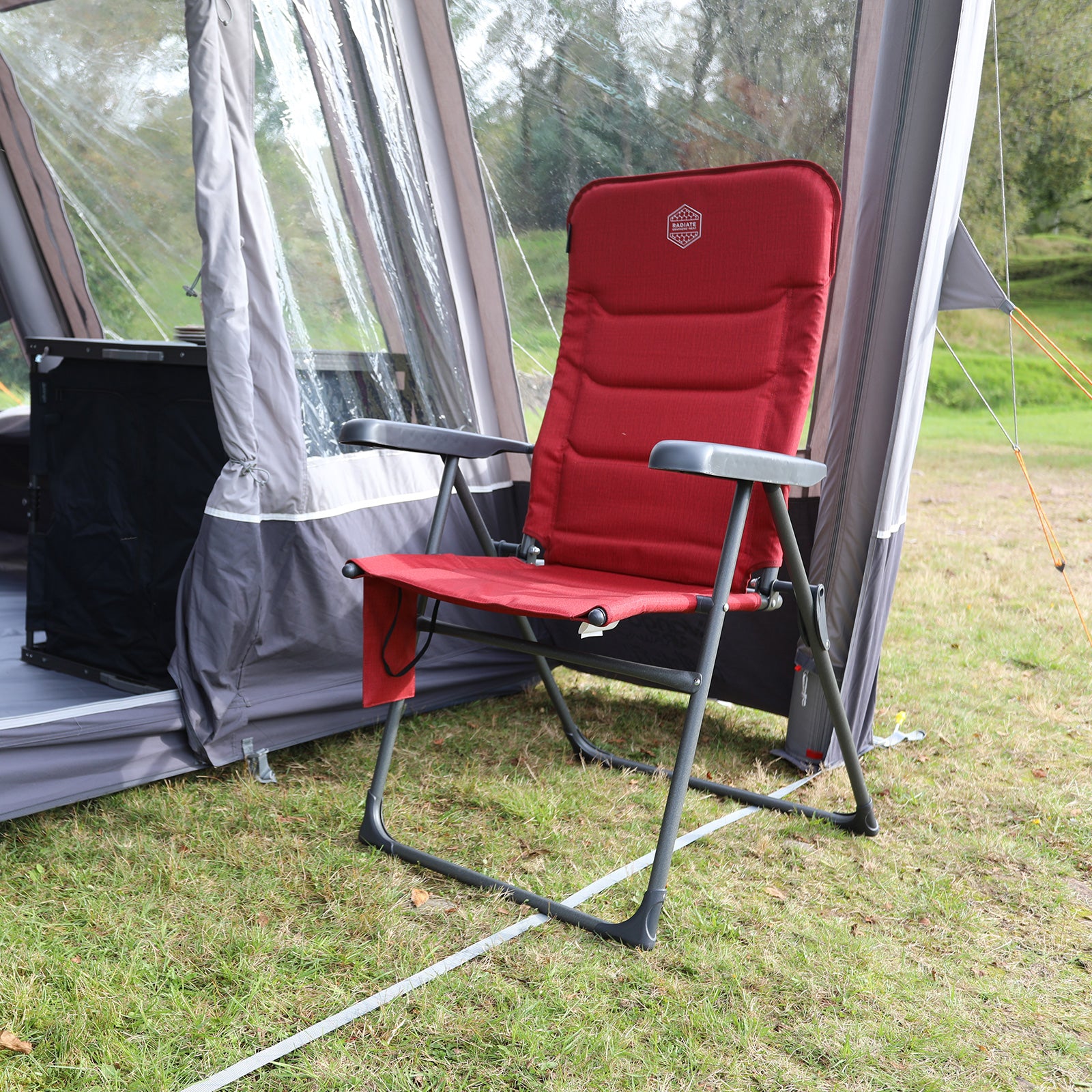 Chaise de camping pliante VANGO Radiate avec coussin chauffant et dossier haut, capacité de charge : 140 kg