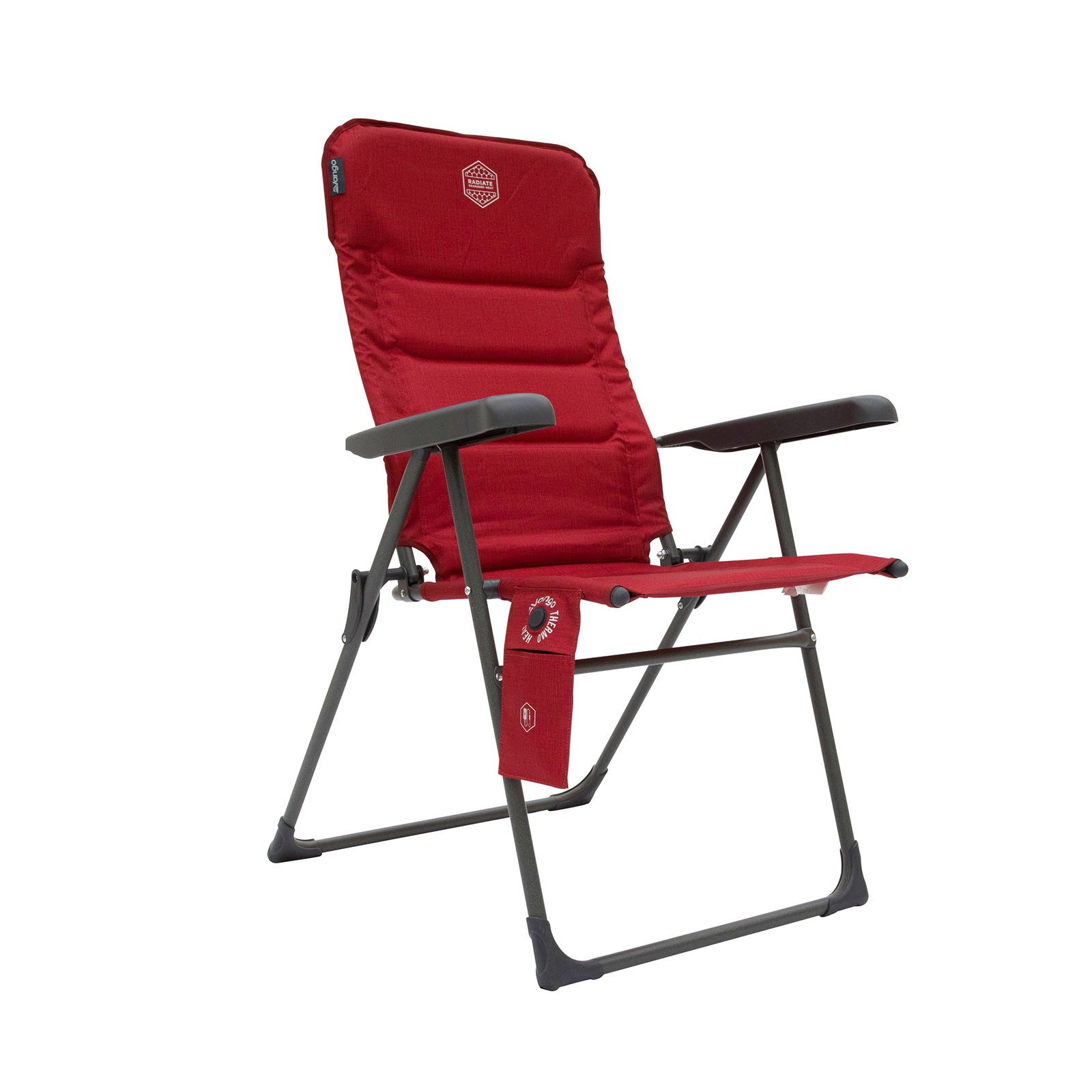 Chaise de camping pliante VANGO Radiate avec coussin chauffant et dossier haut, capacité de charge : 140 kg