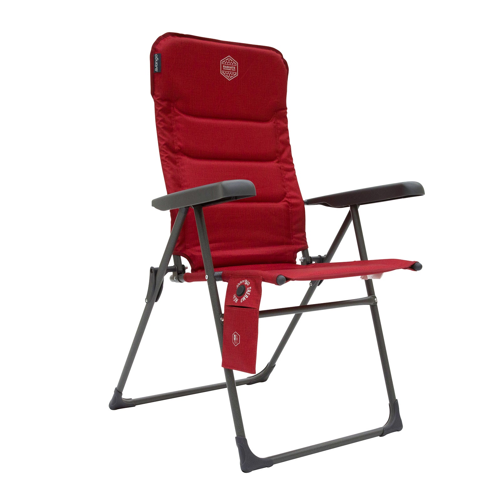 Chaise de camping pliante VANGO Radiate avec coussin chauffant et dossier haut, capacité de charge : 140 kg