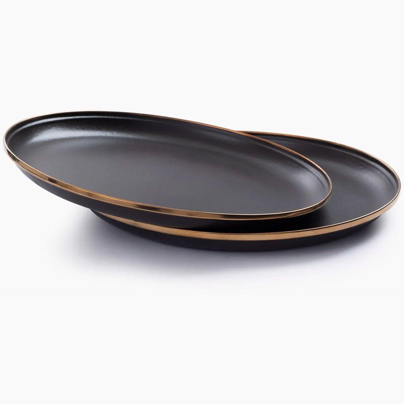 Ensemble d'assiettes émaillées BAREBONES, vaisselle de voyage rétro pour camping, 2 pièces, acier inoxydable, Ø 28 cm