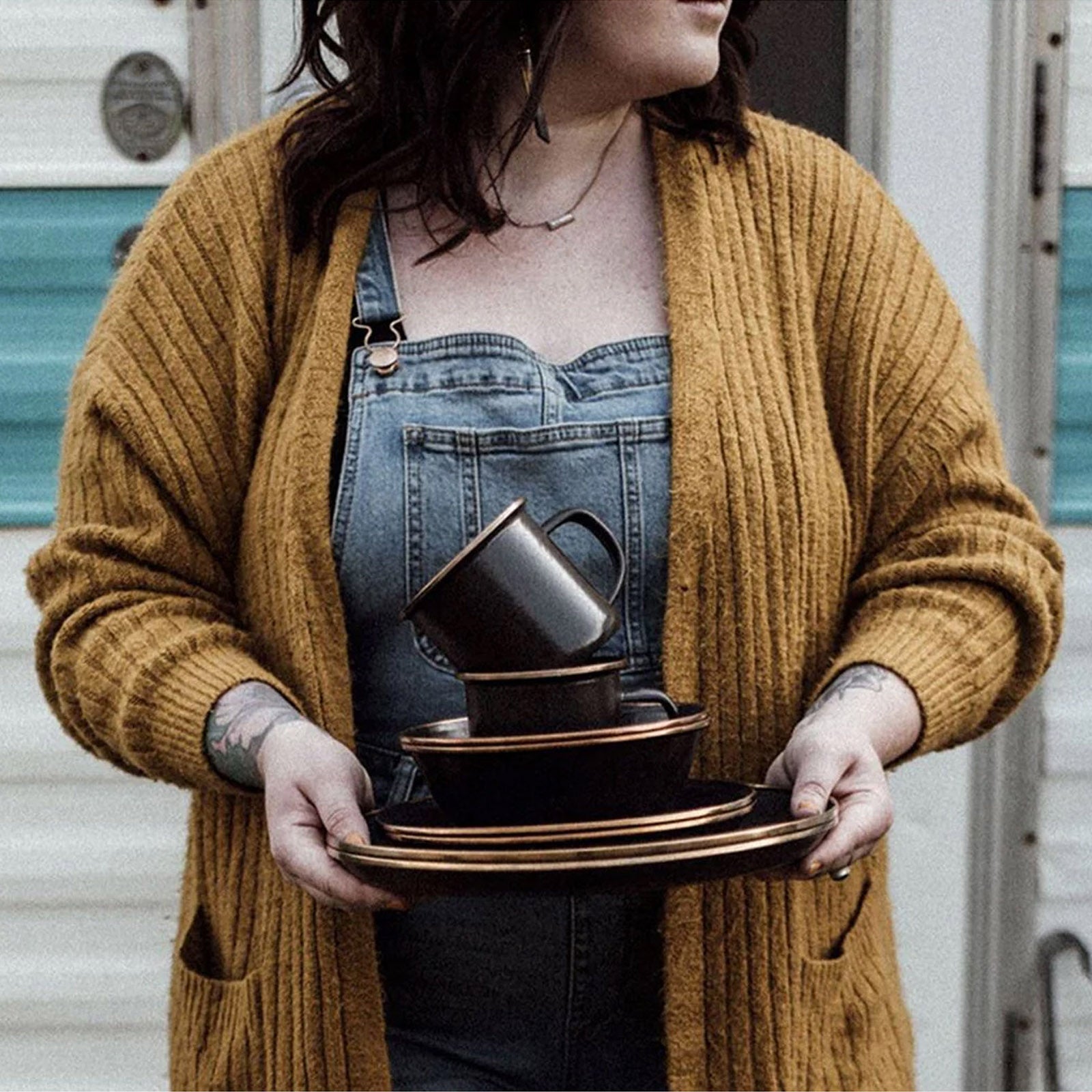 Ensemble de tasses en émail Barebones, vaisselle de camping rétro, tasse à café en acier inoxydable 473 ml