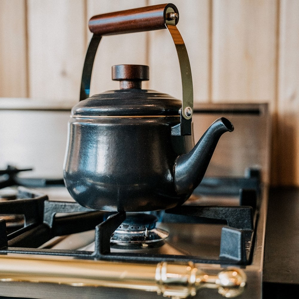 BAREBONES Enamel Teapot Camping Water Kettle Teapot Tea Pot Stainless Steel 1 L