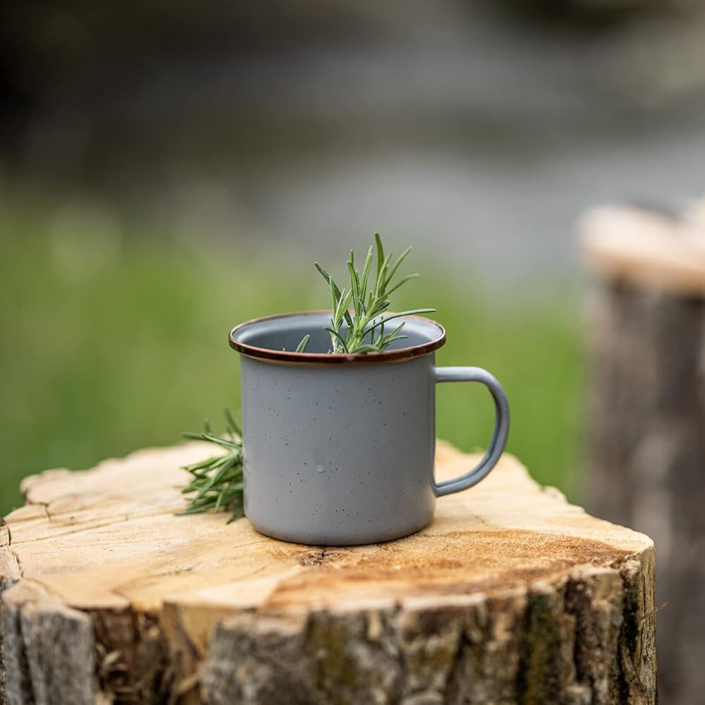 BAREBONES Enamel Mug Set Retro Camping Tableware Coffee Cup Stainless Steel 473ml
