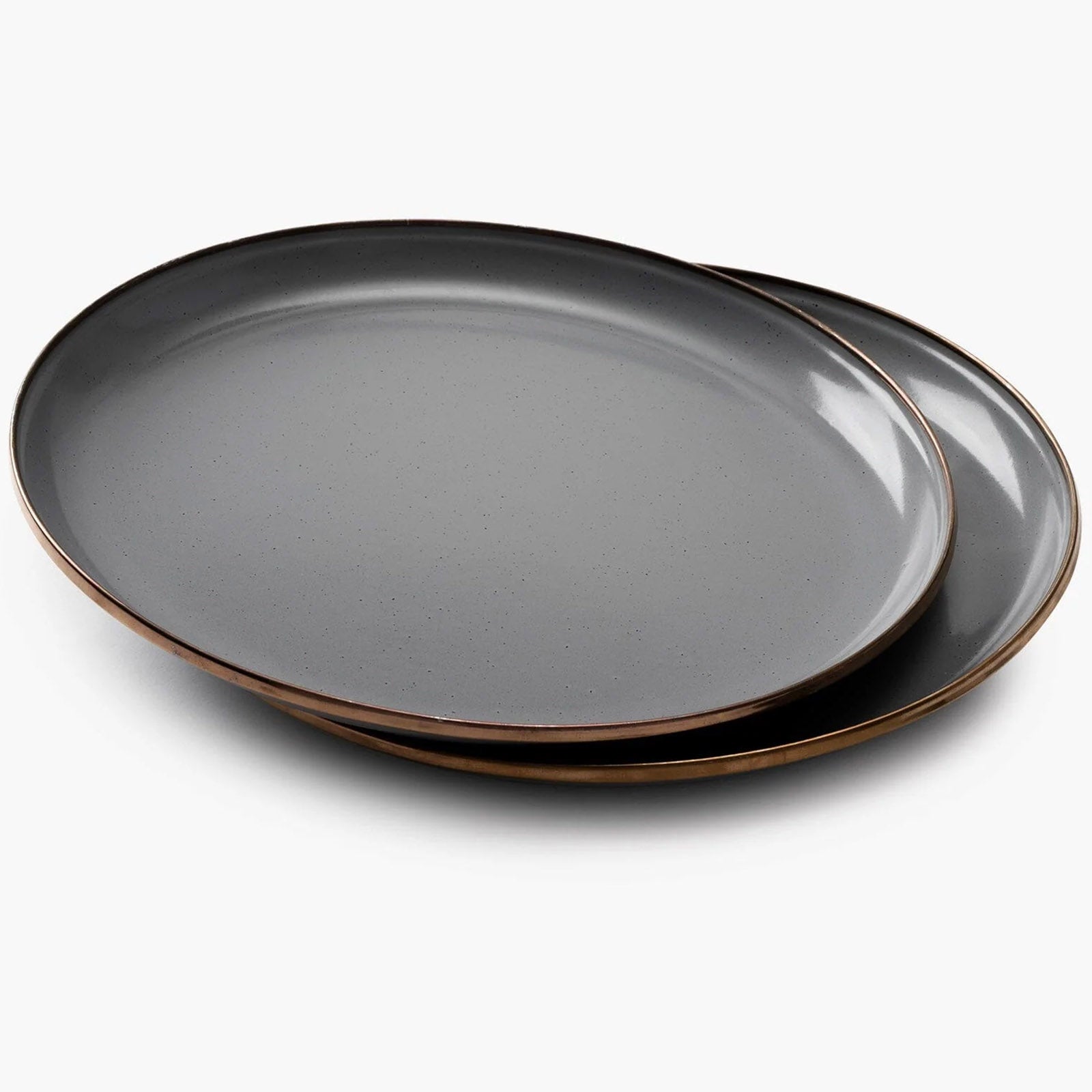 BAREBONES - Lot d'assiettes en émail « Retro Camping » - Vaisselle de voyage, 2 pièces, acier inoxydable, Ø 28 cm
