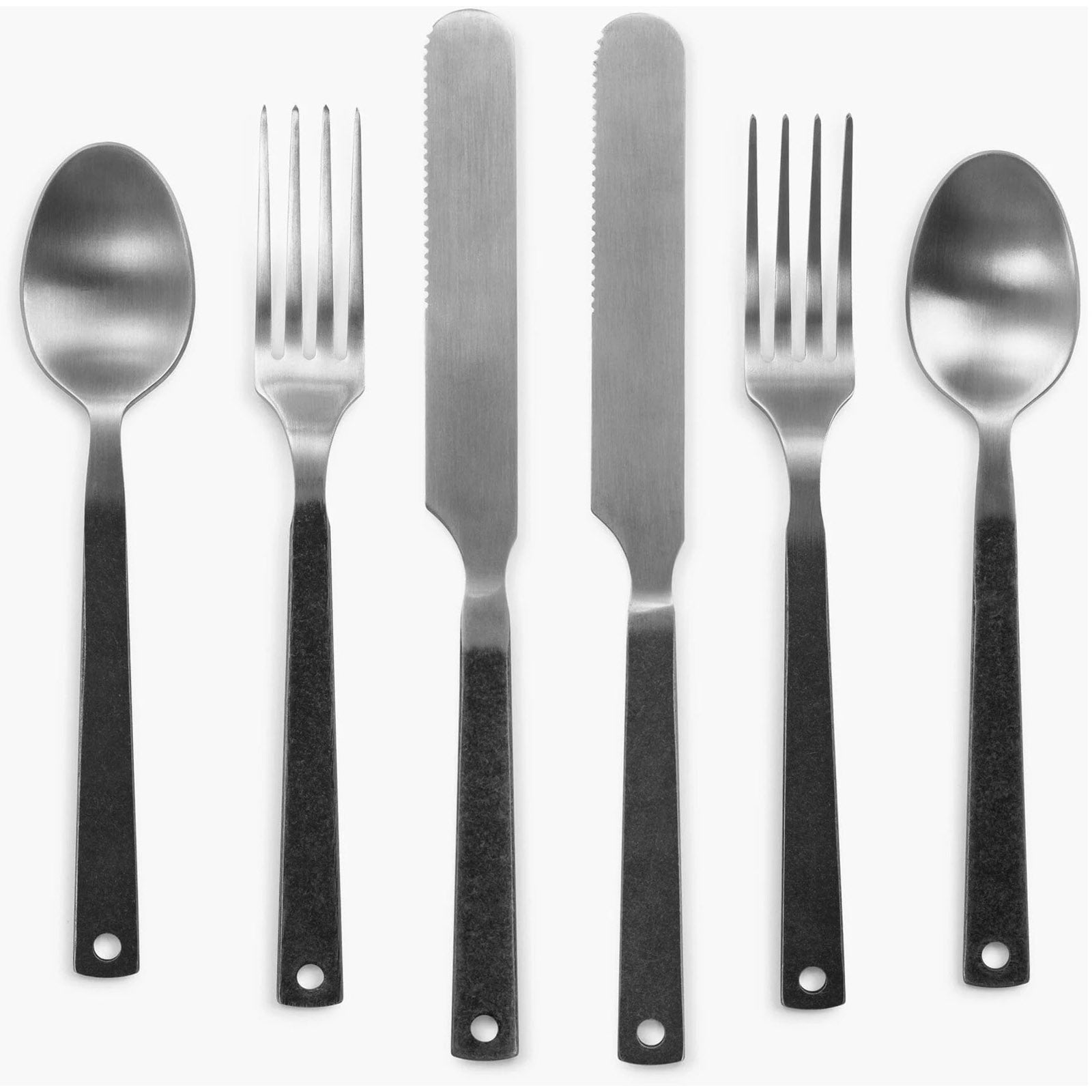 Ensemble de couverts de camping BAREBONES Ensemble de couverts de voyage rétro Couverts de salle à manger en acier inoxydable 6 pièces