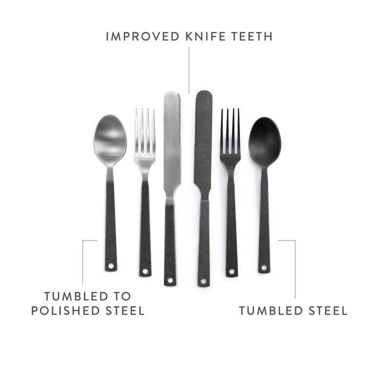 BAREBONES Camping Cutlery Set Retro Travel Cutlery Set Dining Cutlery Stainless Steel 6 pcs