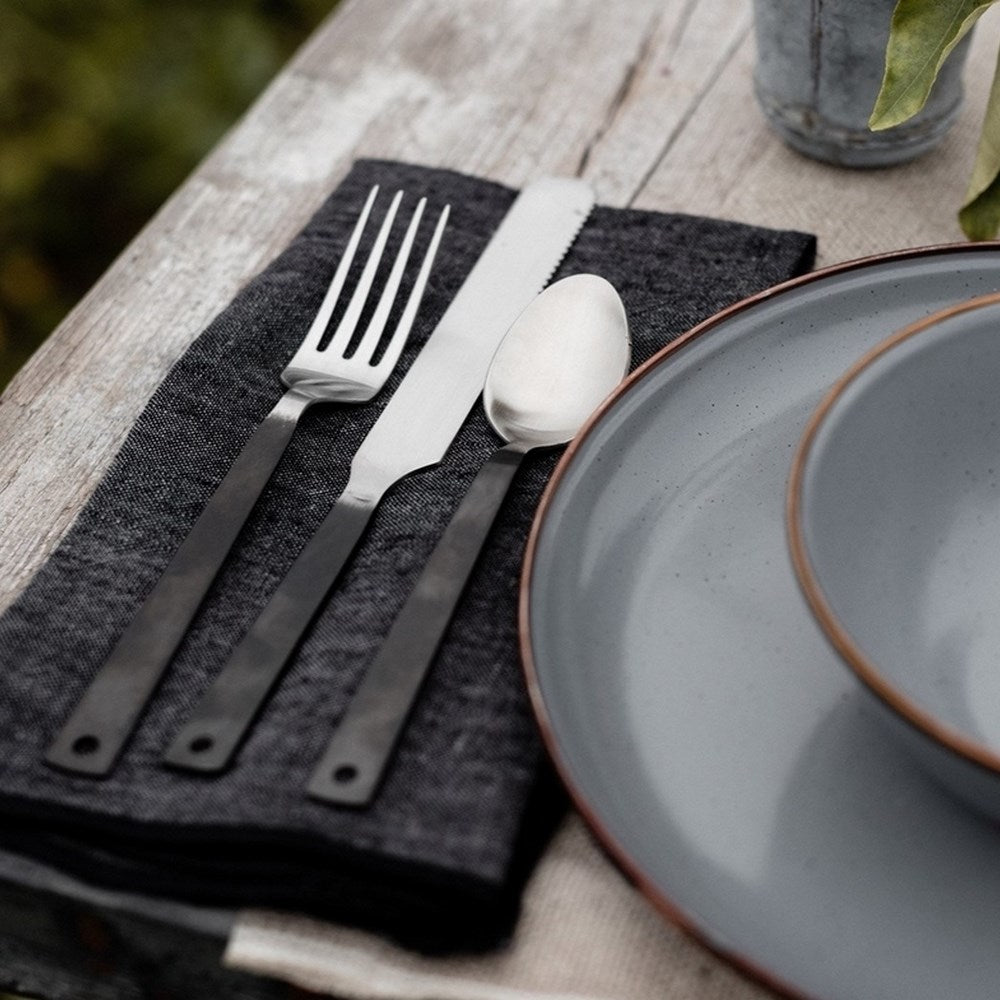 Ensemble de couverts de camping BAREBONES Ensemble de couverts de voyage rétro Couverts de salle à manger en acier inoxydable 6 pièces