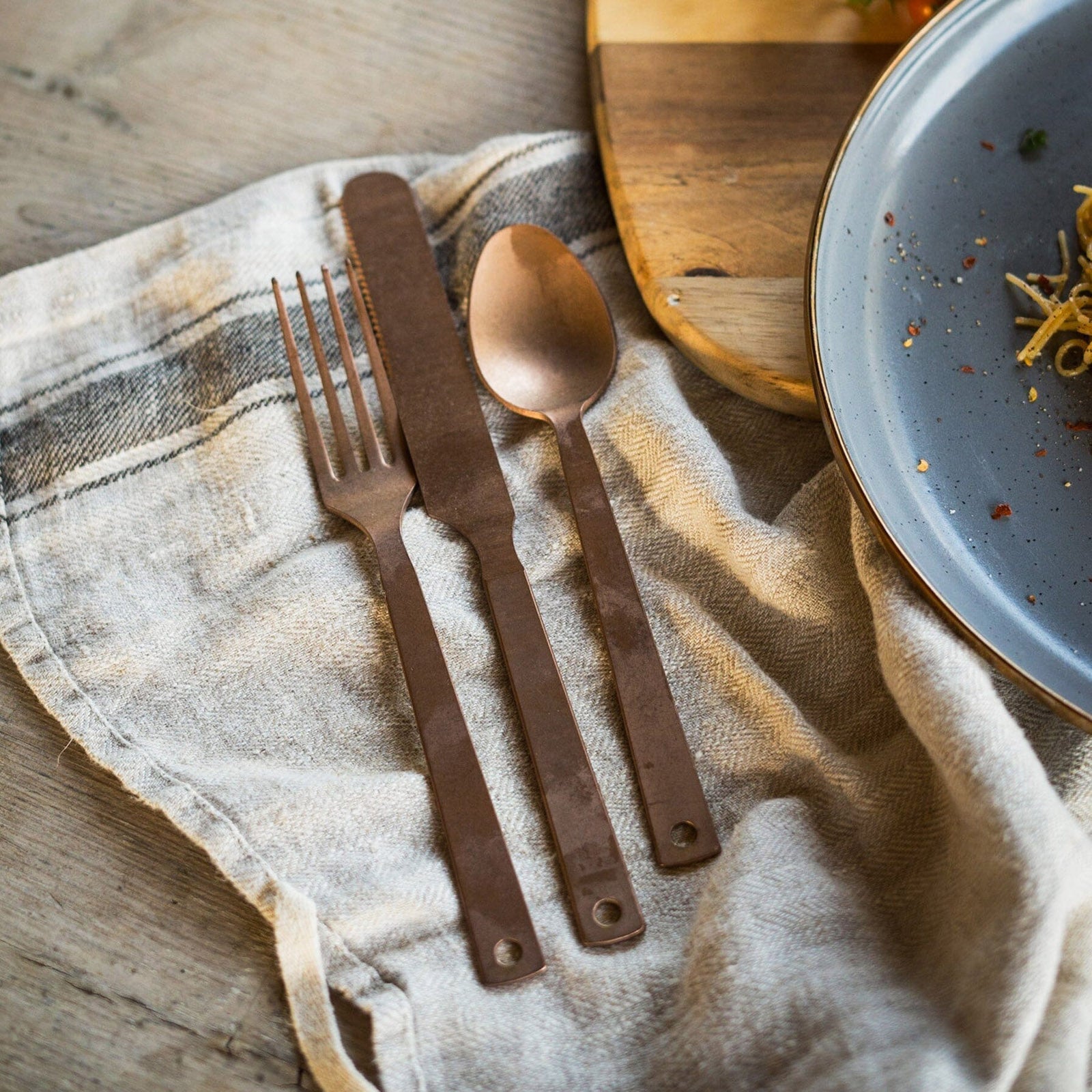 BAREBONES Camping Cutlery Set Retro Travel Cutlery Set Dining Cutlery Stainless Steel 6 pcs