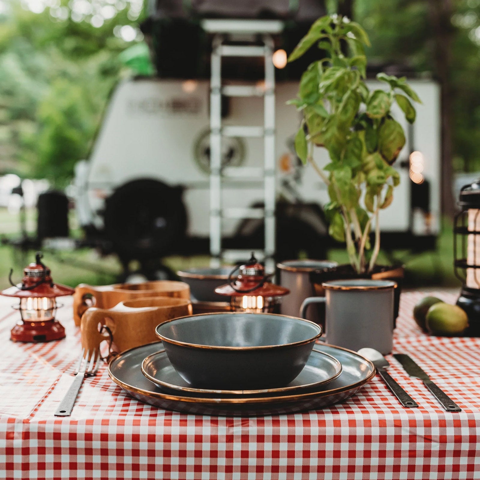 Ensemble de couverts de camping BAREBONES Ensemble de couverts de voyage rétro Couverts de salle à manger en acier inoxydable 6 pièces