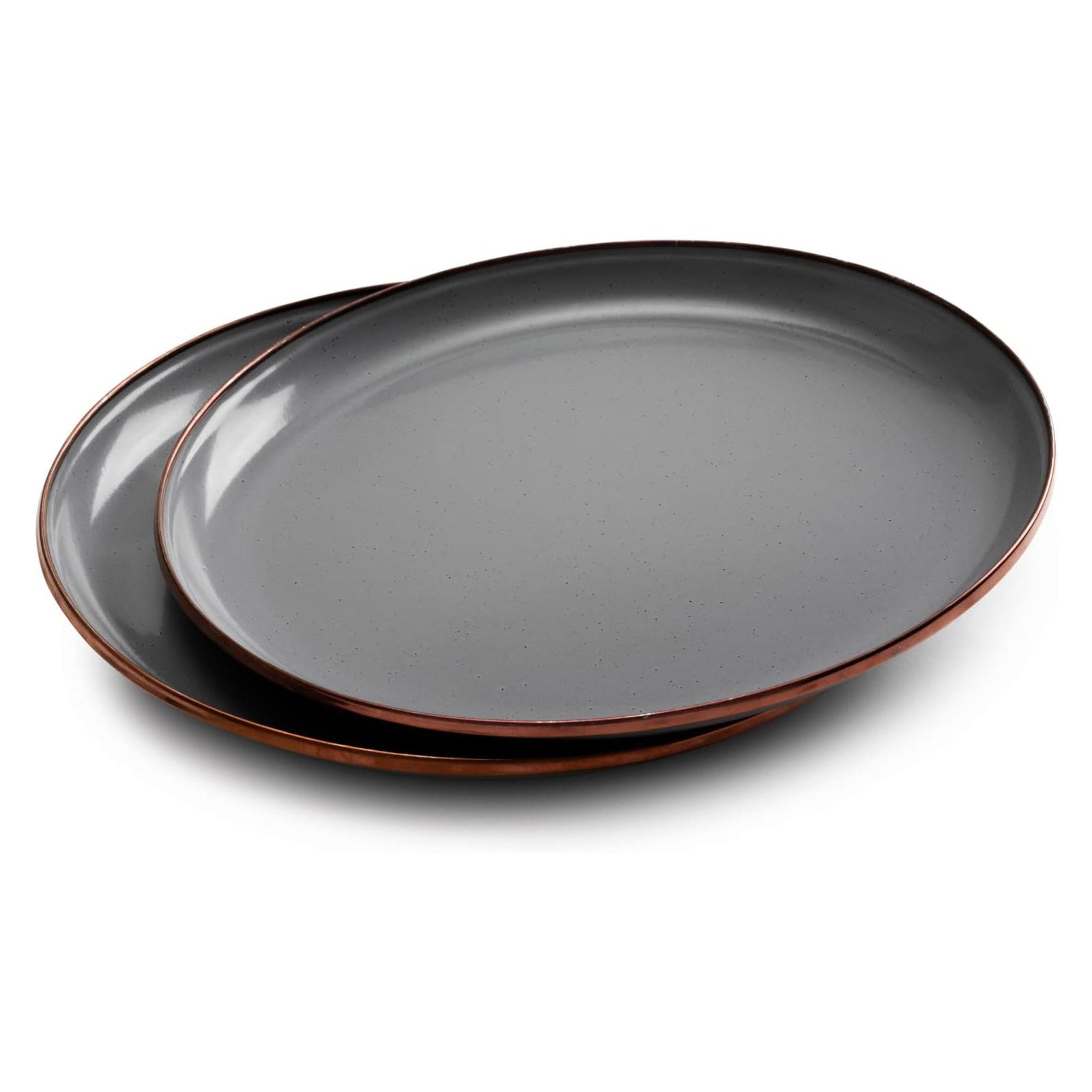 BAREBONES emaille bordenset klein, retro kampeerservies, roestvrij staal, 2-delig, Ø 21 cm