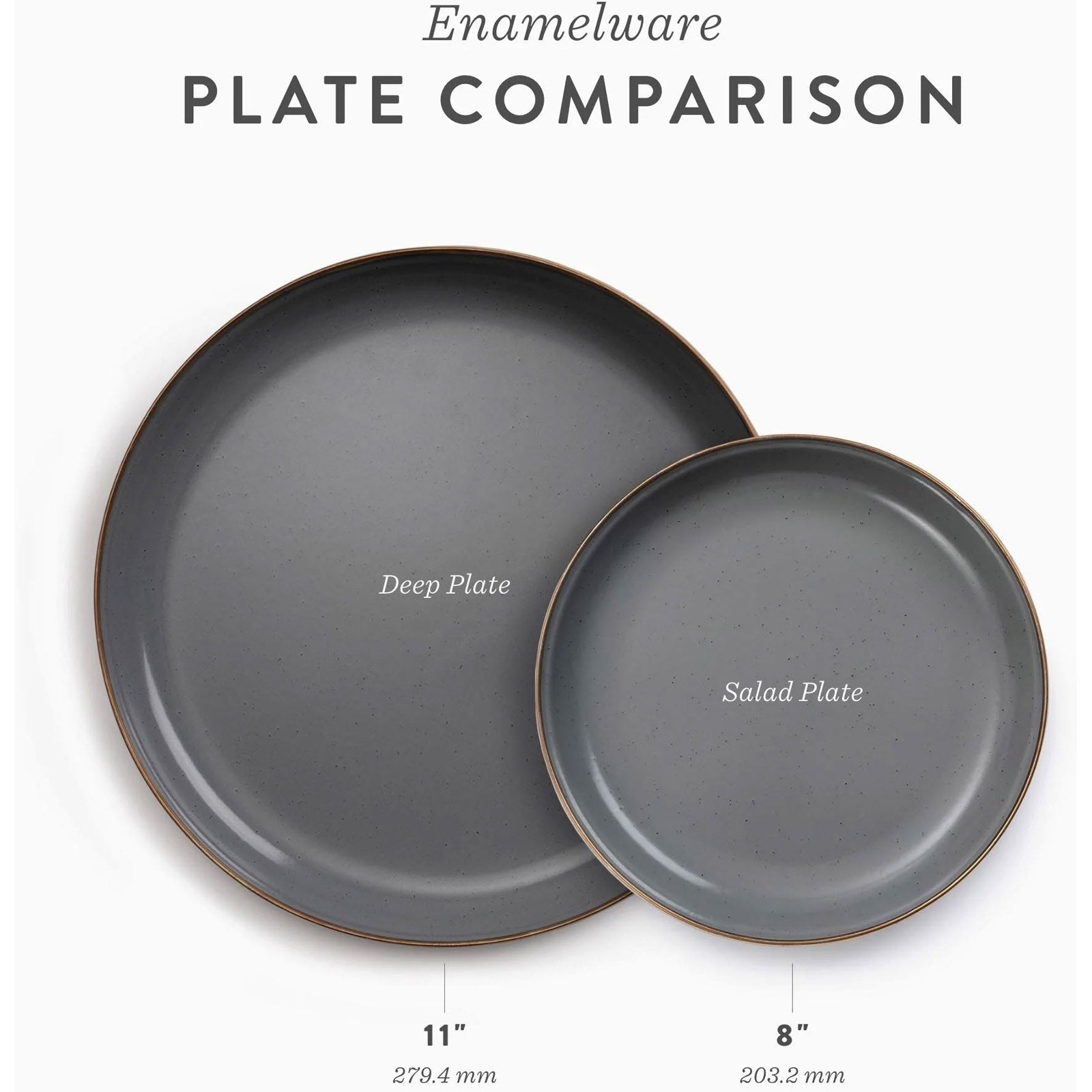 BAREBONES Enamel Plate Set Small Retro Camping Tableware Stainless Steel 2 pcs Ø21 cm