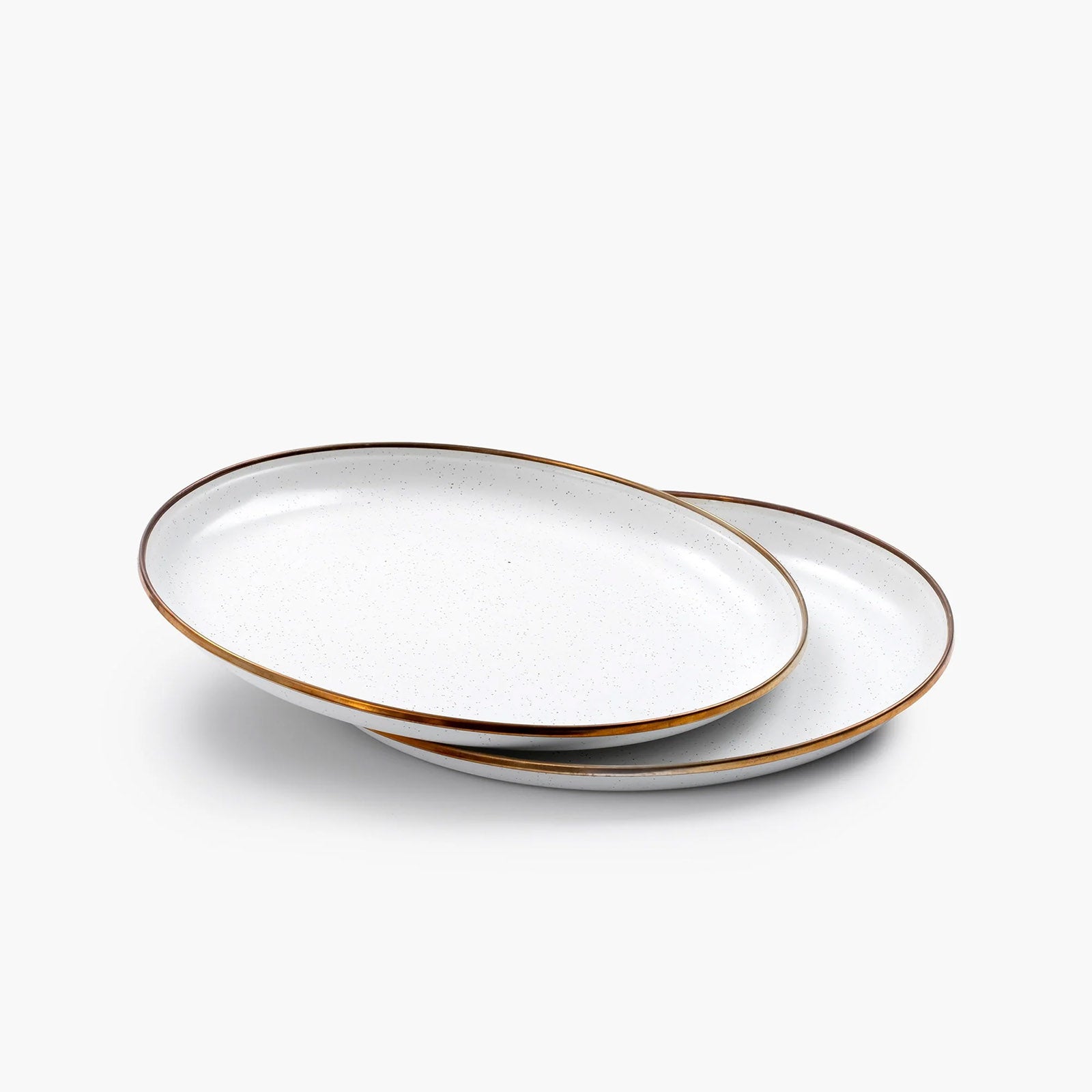 Ensemble d'assiettes émaillées BAREBONES, vaisselle de voyage rétro pour camping, 2 pièces, acier inoxydable, Ø 28 cm