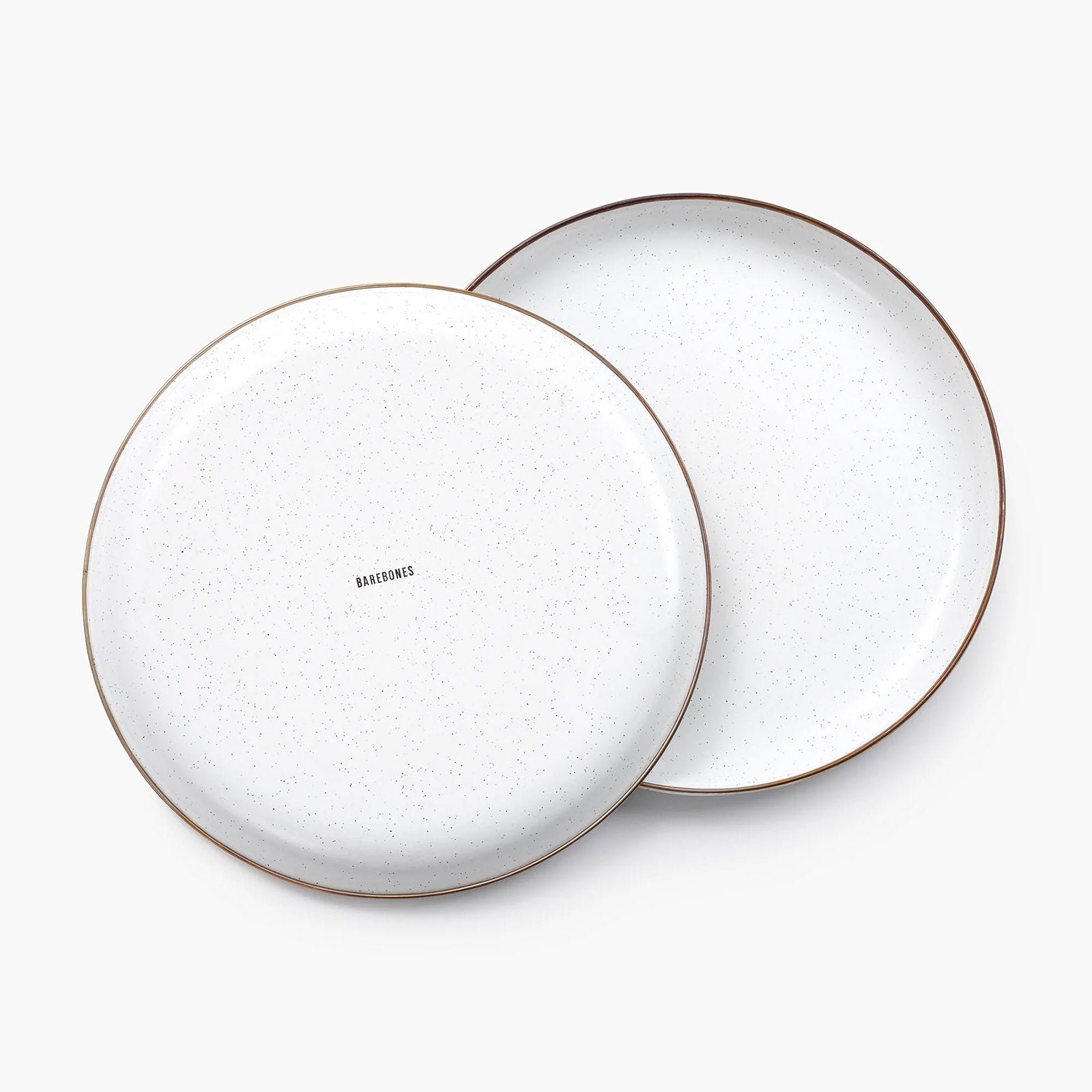 Ensemble d'assiettes émaillées BAREBONES, vaisselle de voyage rétro pour camping, 2 pièces, acier inoxydable, Ø 28 cm