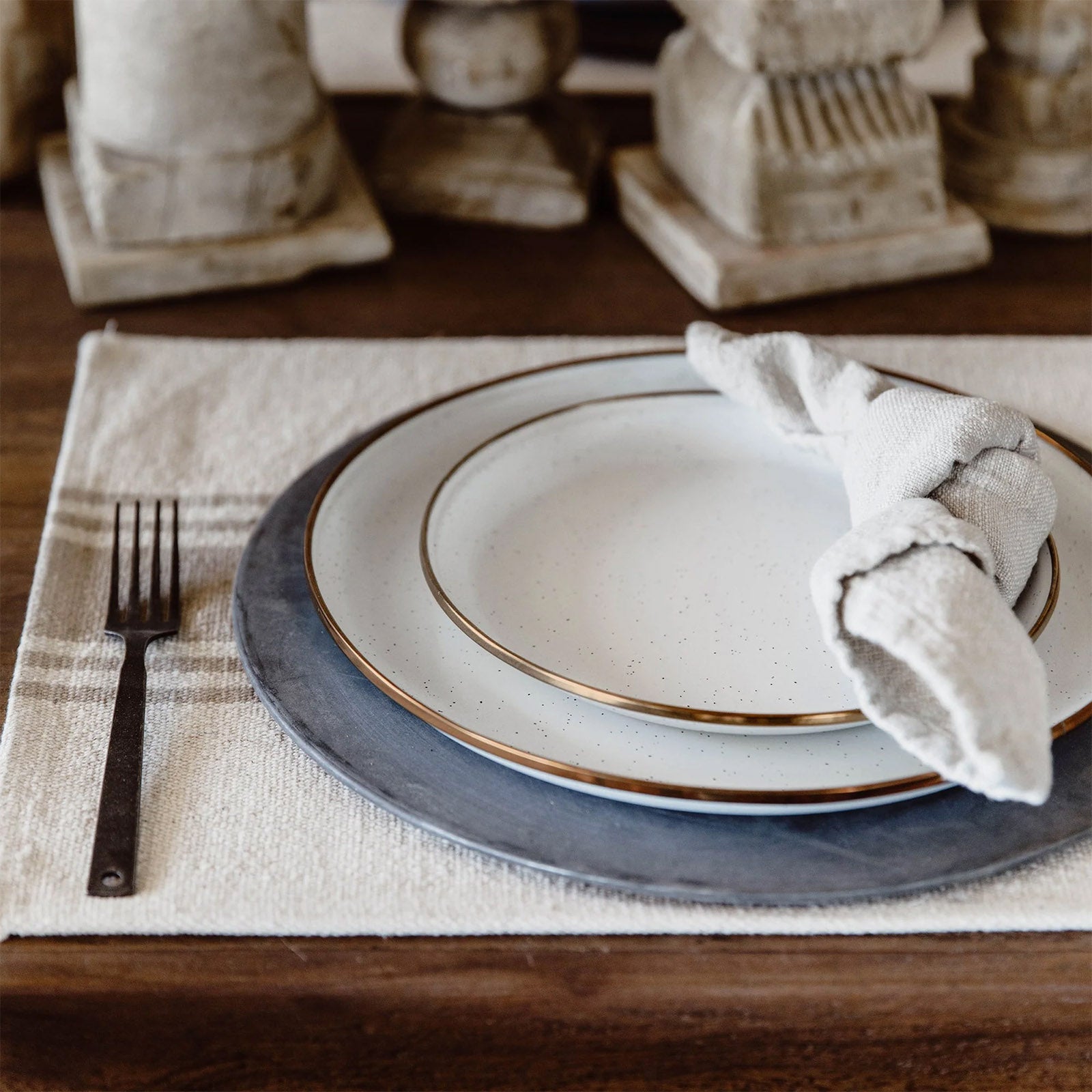 BAREBONES Emaille Teller Set Retro Camping Reise Geschirr 2 tlg Edelstahl Ø28 cm