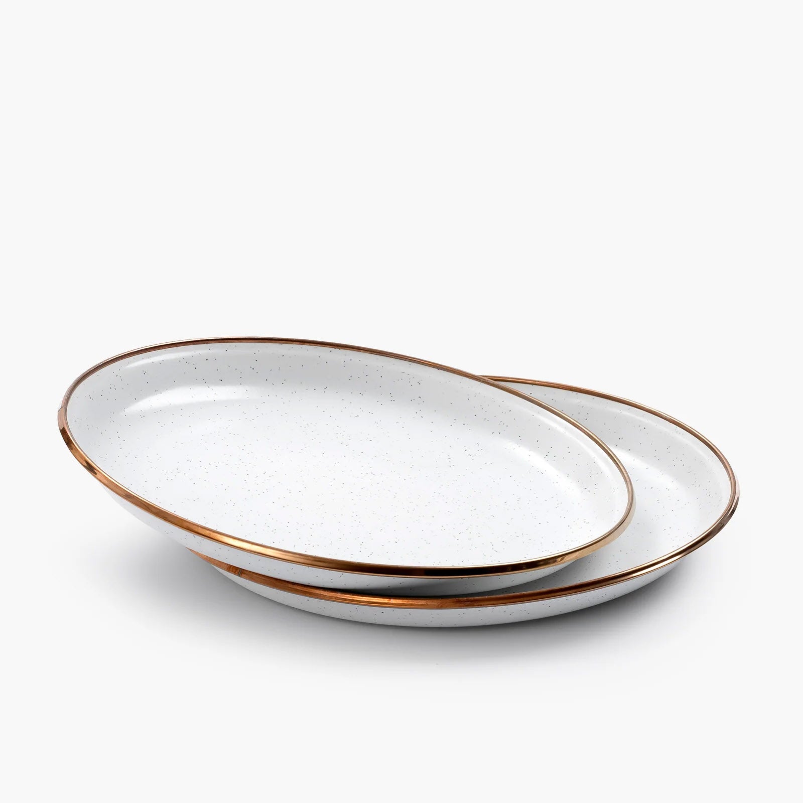 BAREBONES emaille bordenset klein, retro kampeerservies, roestvrij staal, 2-delig, Ø 21 cm