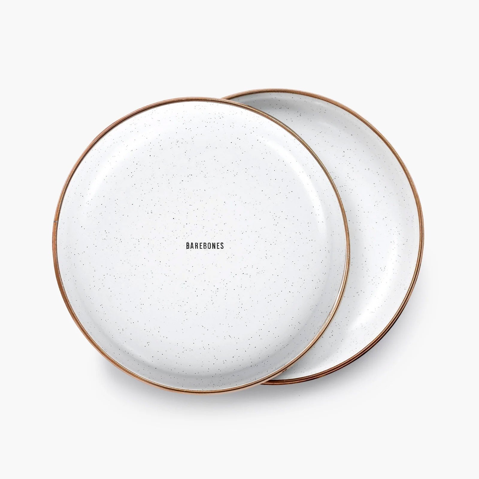 BAREBONES Enamel Plate Set Small Retro Camping Tableware Stainless Steel 2 pcs Ø21 cm