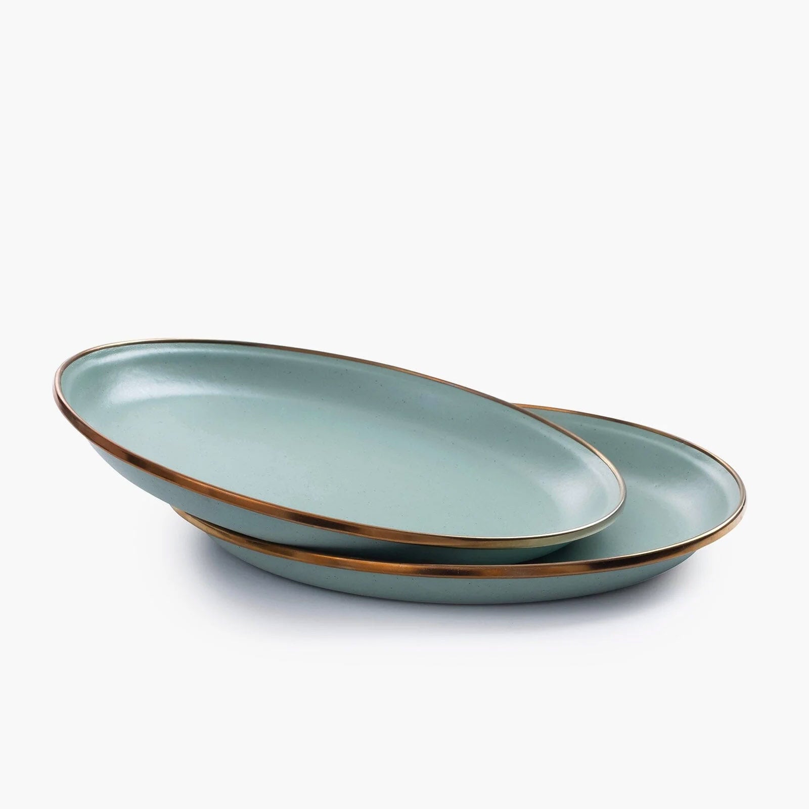 Ensemble d'assiettes émaillées BAREBONES, vaisselle de voyage rétro pour camping, 2 pièces, acier inoxydable, Ø 28 cm