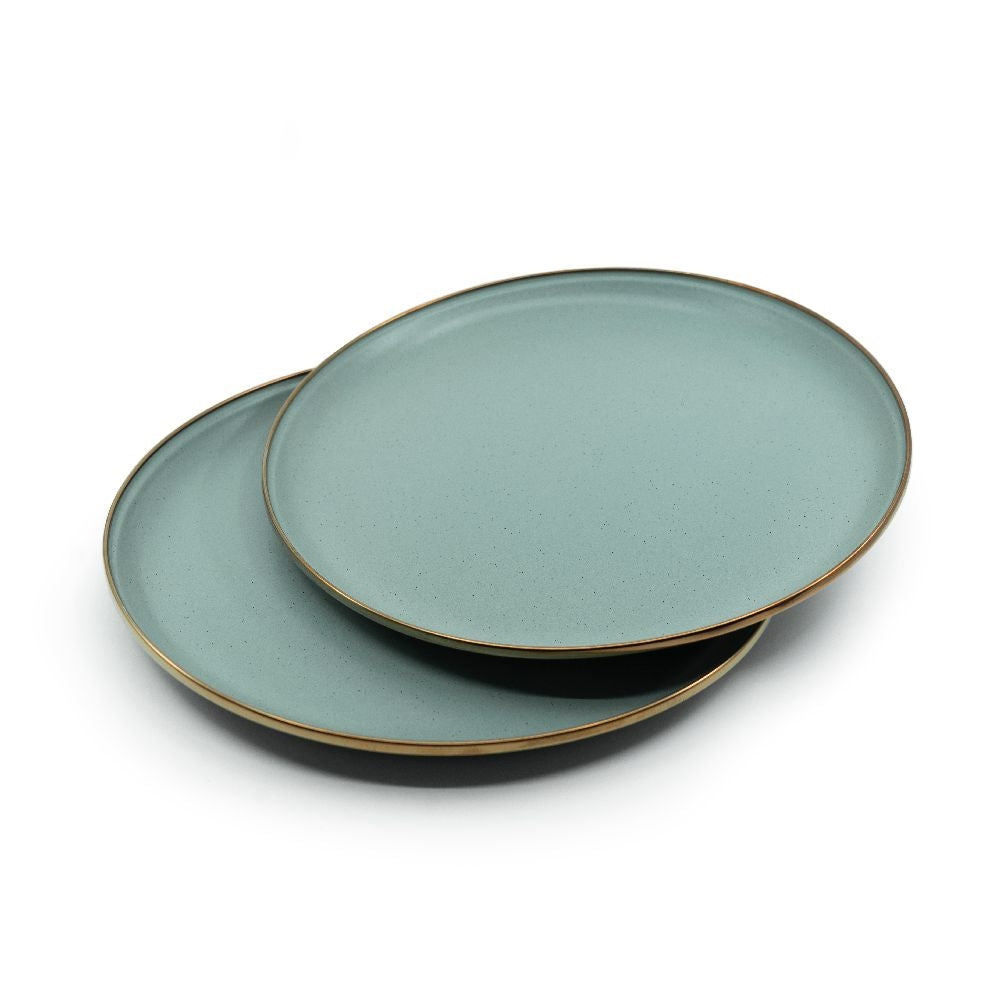 BAREBONES emaille bordenset klein, retro kampeerservies, roestvrij staal, 2-delig, Ø 21 cm