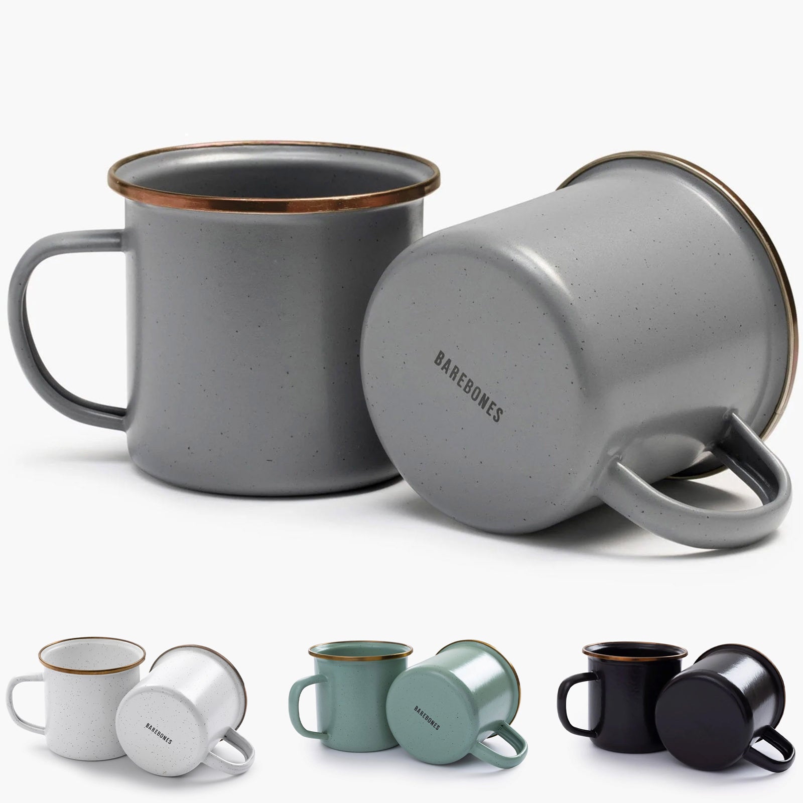 BAREBONES Enamel Mug Set Retro Camping Tableware Coffee Cup Stainless Steel 473ml