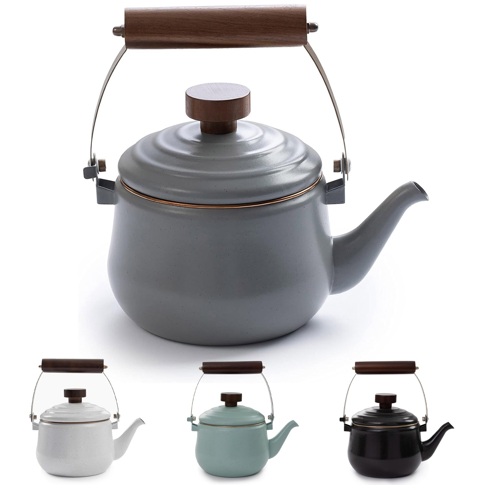 BAREBONES Enamel Teapot Camping Water Kettle Teapot Tea Pot Stainless Steel 1 L