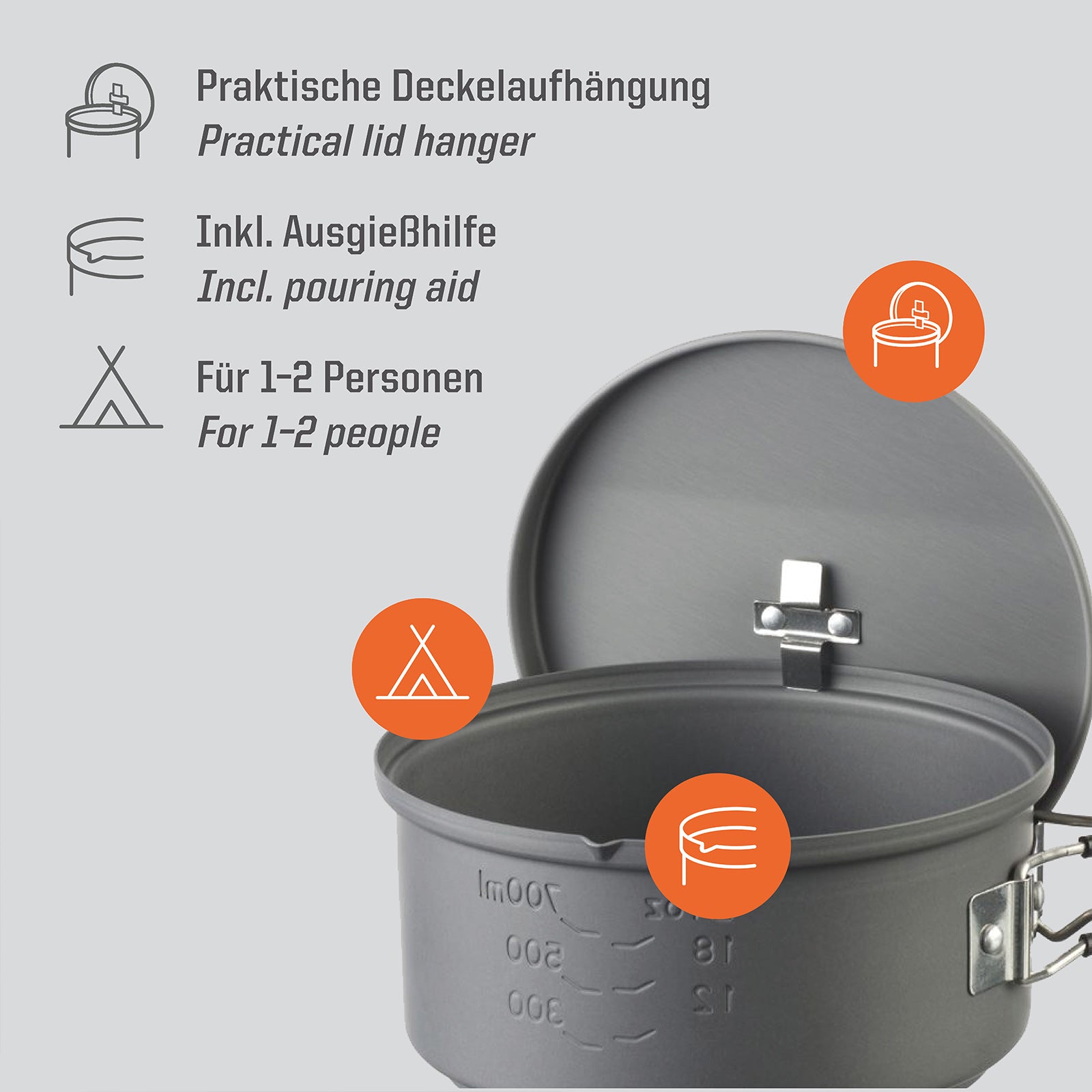 ESBIT Trocken Brennstoff Kochset 1 L Campingkocher Outdoor Kocher Topf Set Alu