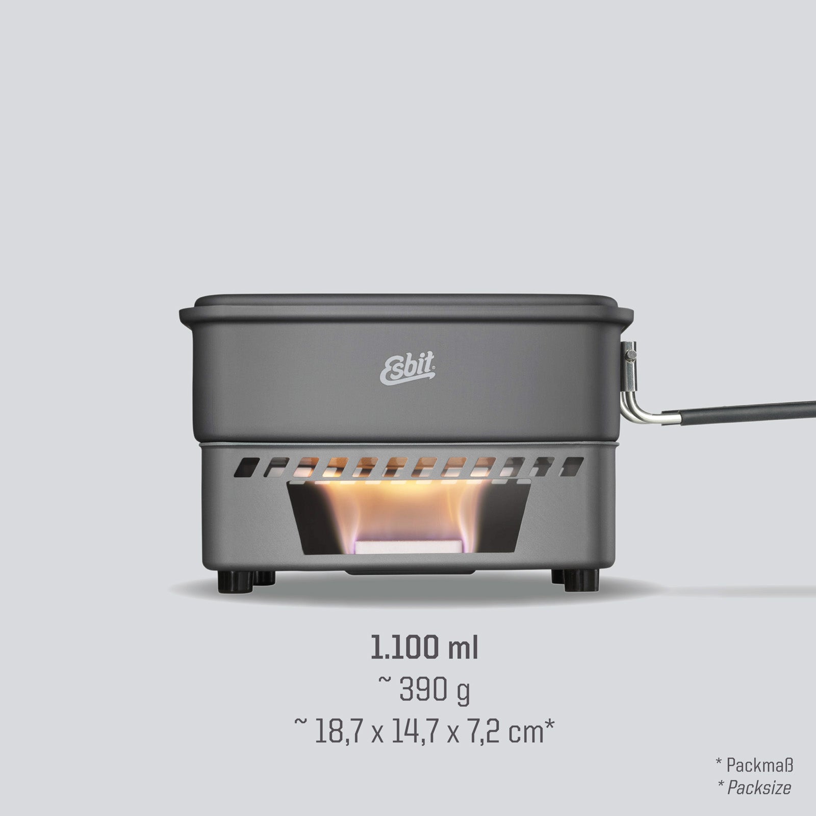 ESBIT dry fuel cooking set 1.1 L camping stove outdoor stove pot set aluminum