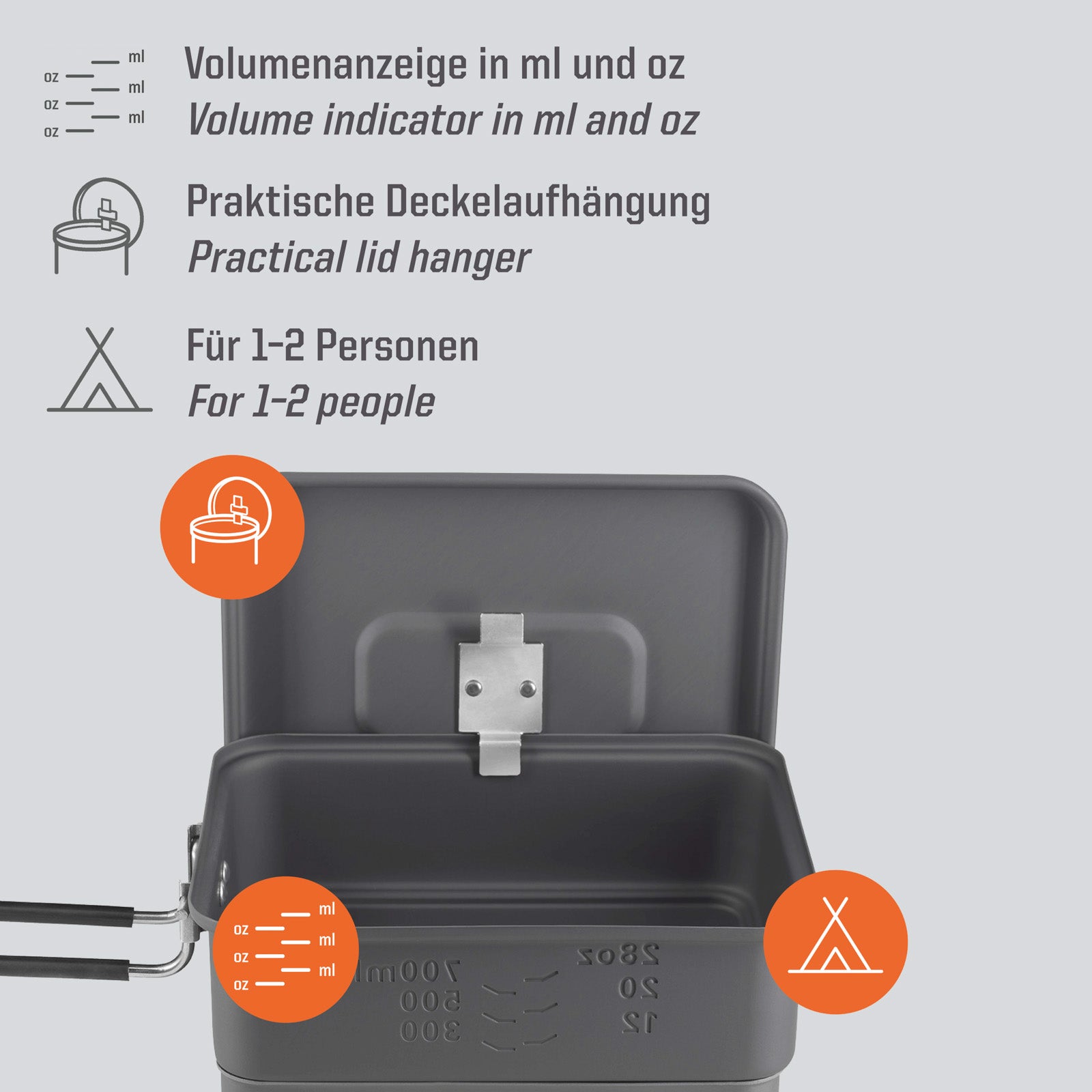 ESBIT Trocken Brennstoff Kochset 1,1 L Campingkocher Outdoor Kocher Topf Set Alu