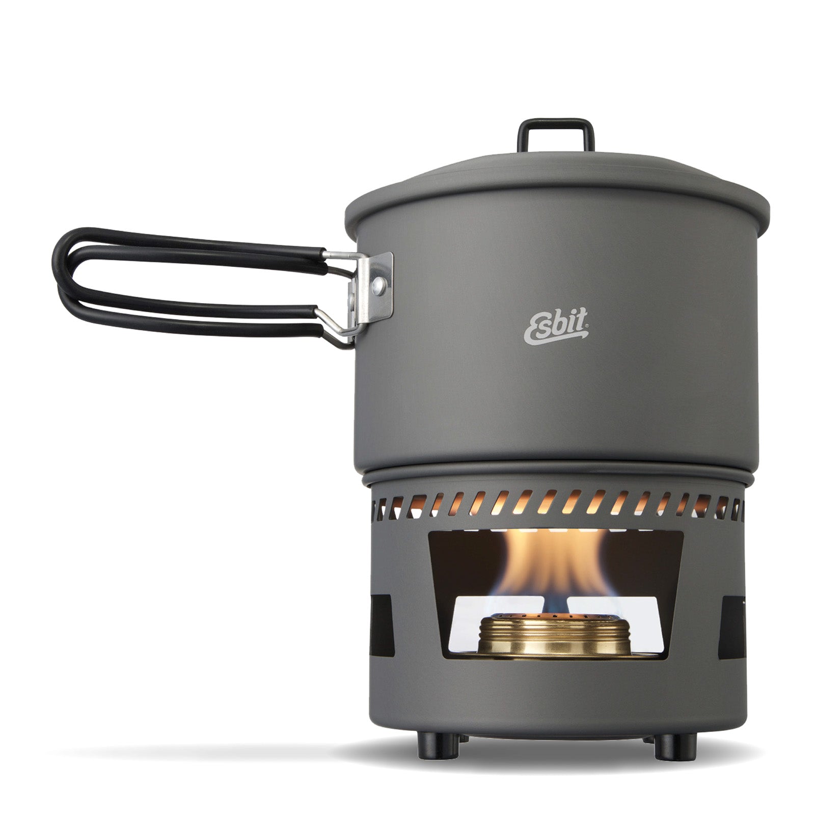 ESBIT Spiritus Cooking Set Mini Camping Stove Pot Outdoor Stove Set Stackable Aluminum