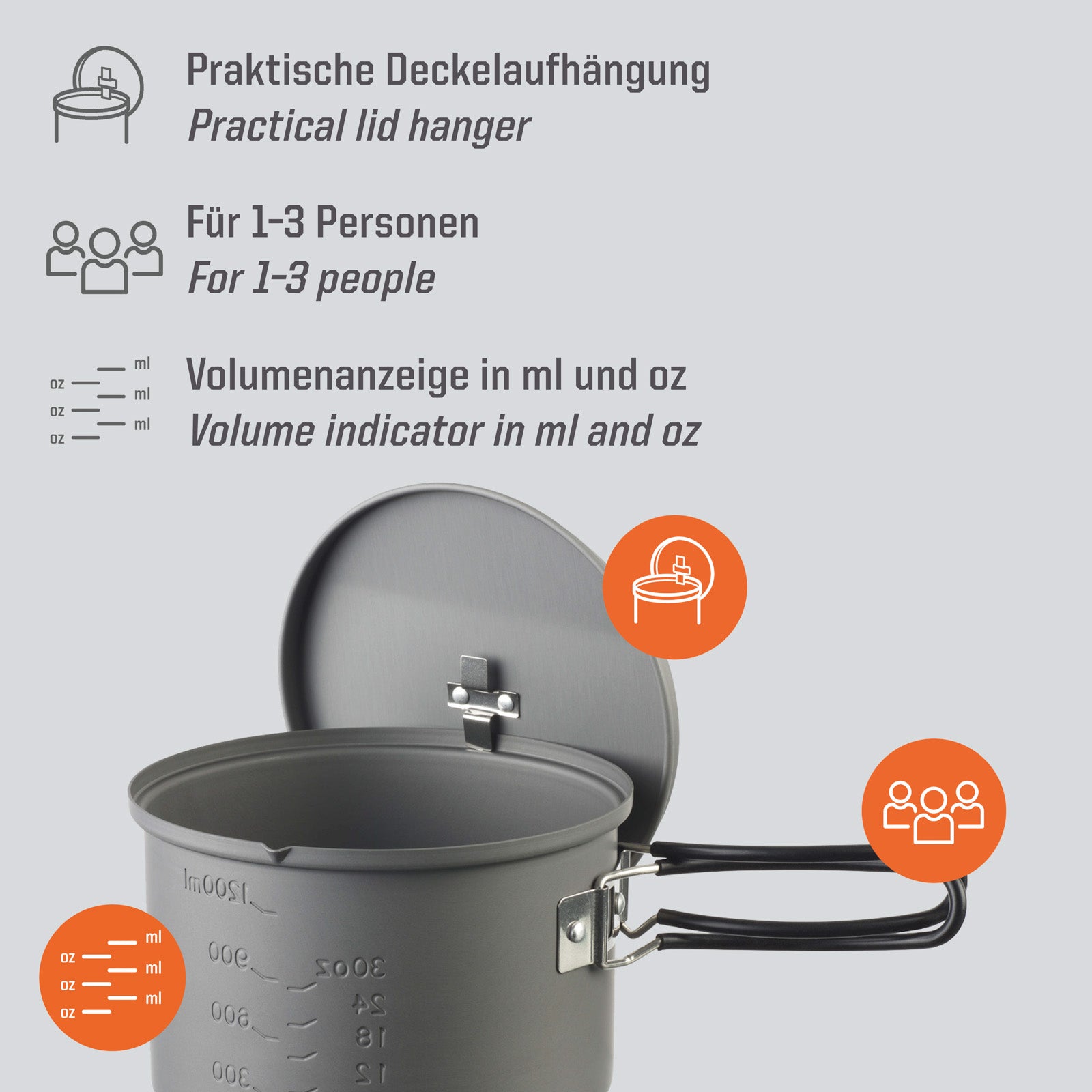 ESBIT Spiritus Kochset Mini Campingkocher Topf Outdoor Kocher Set Stapelbar Alu