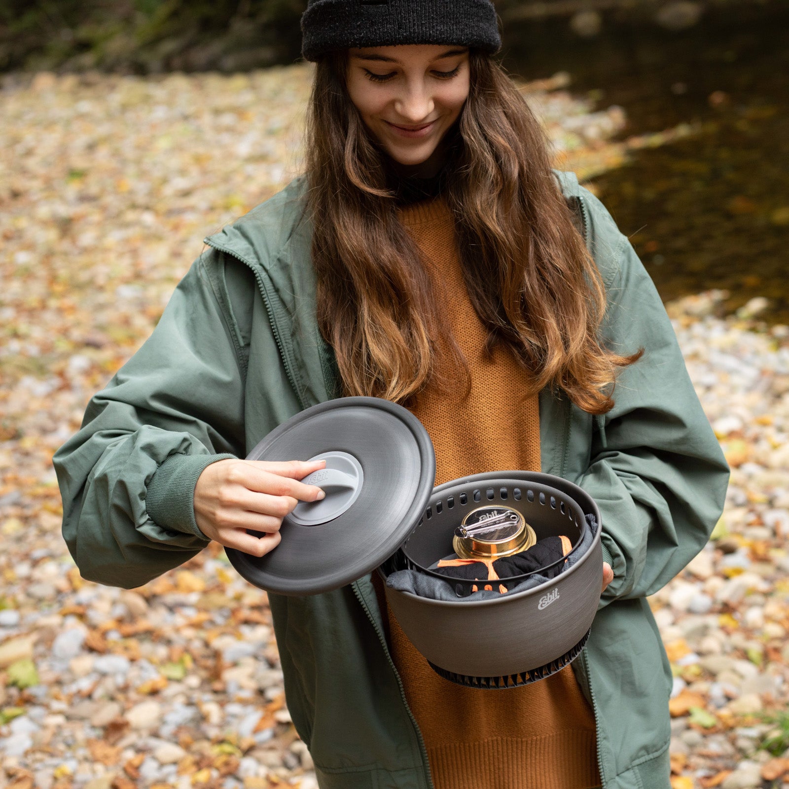 ESBIT Spiritus Kochset Campingkocher Outdoor Topf Kocher Set Wärmetauscher Alu