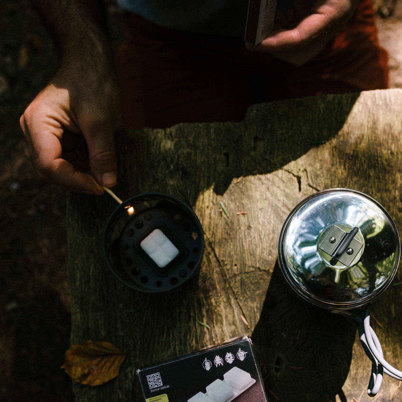 Ensemble de cuisson à combustible sec ESBIT Mini réchaud de camping Ensemble de réchaud d'extérieur en acier inoxydable