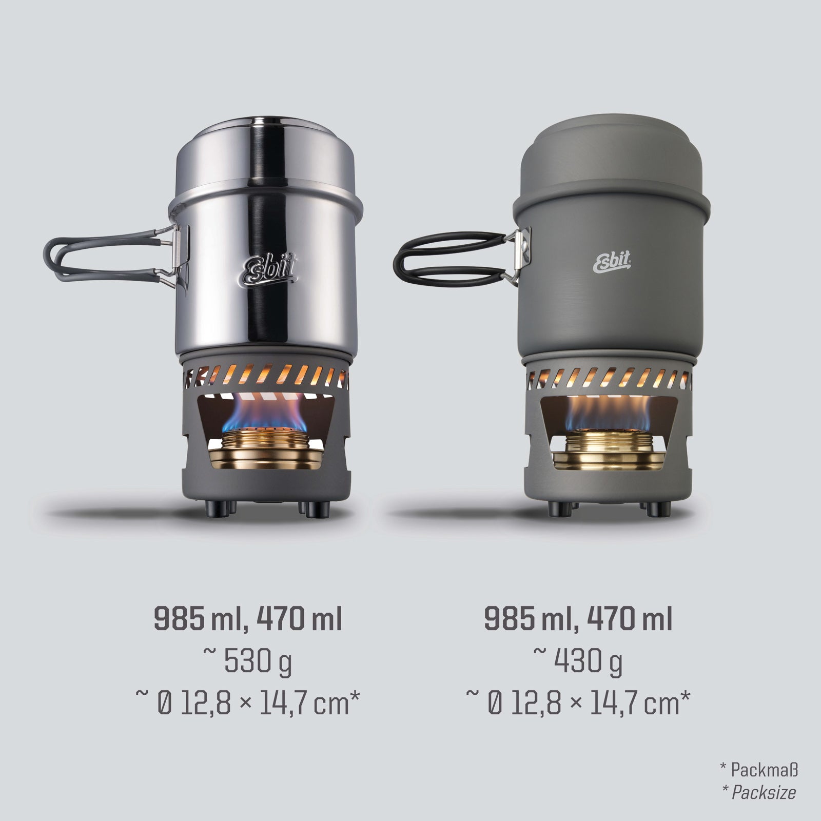 Ensemble de cuisson à combustible sec ESBIT Spiritus Mini réchaud de camping Réchaud d'extérieur en aluminium