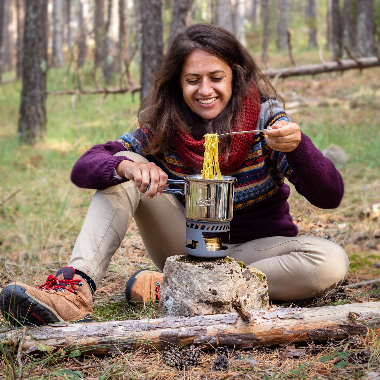 ESBIT Spiritus Cooking Set Mini Camping Stove Outdoor Stove Set Stackable Stainless Steel