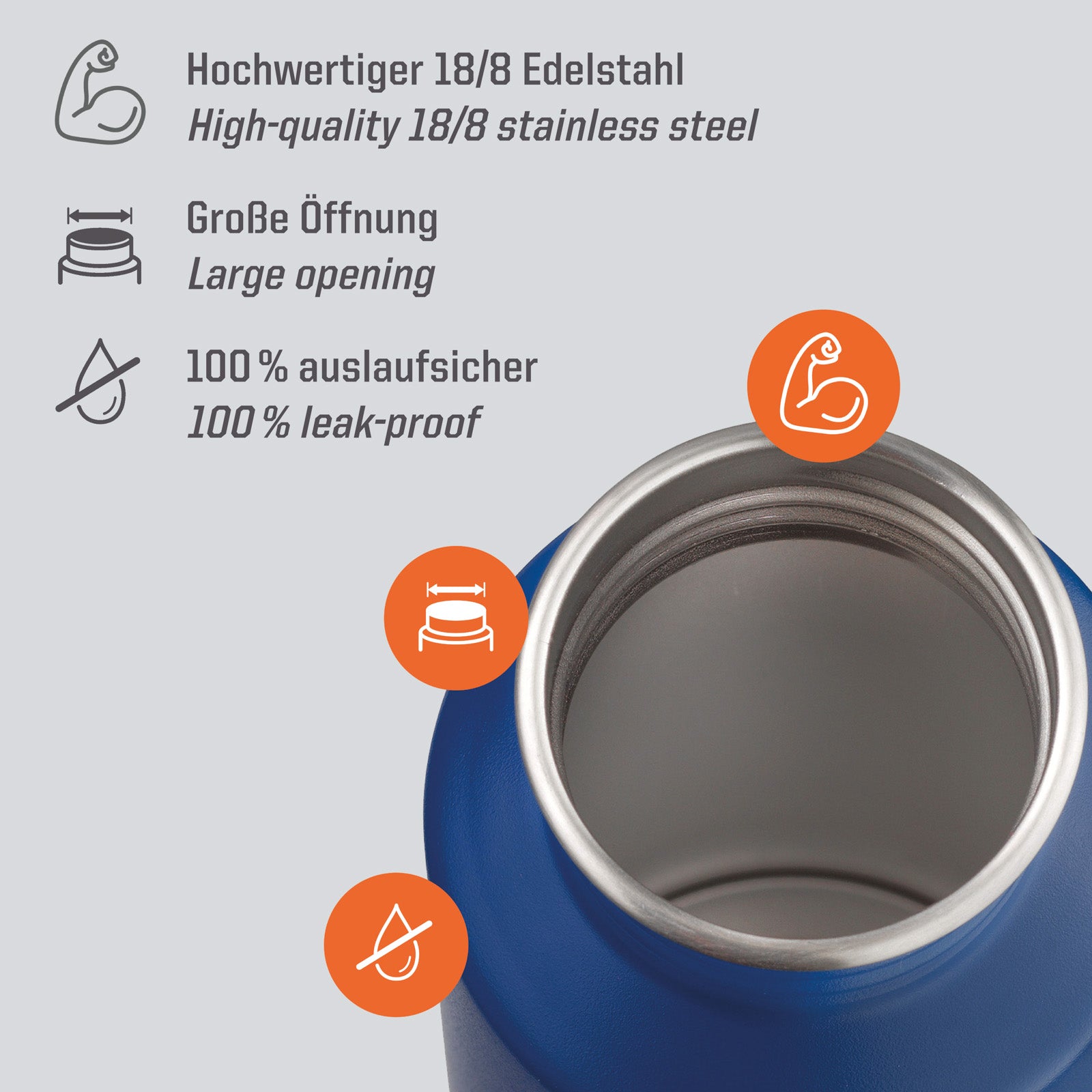Bouteille de sport ESBIT Pictor, bouteille d'eau de vélo en acier inoxydable