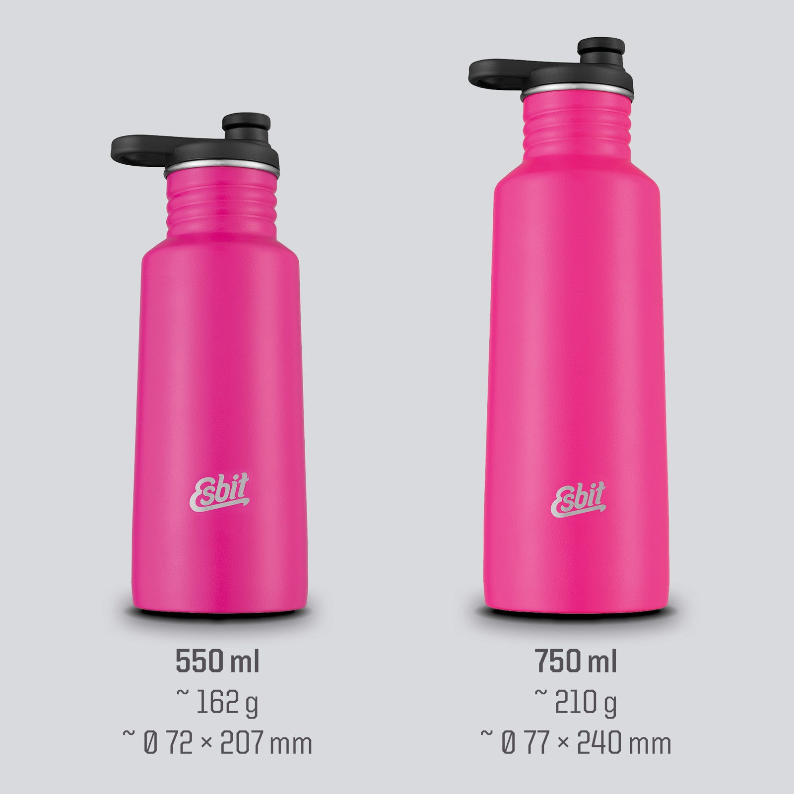 Bouteille de sport ESBIT Pictor, bouteille d'eau de vélo en acier inoxydable