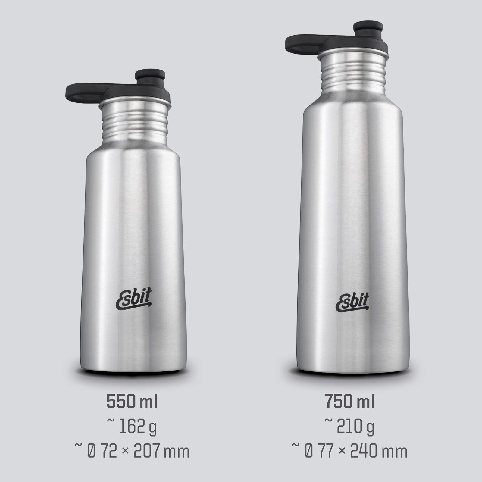 Bouteille de sport ESBIT Pictor, bouteille d'eau de vélo en acier inoxydable