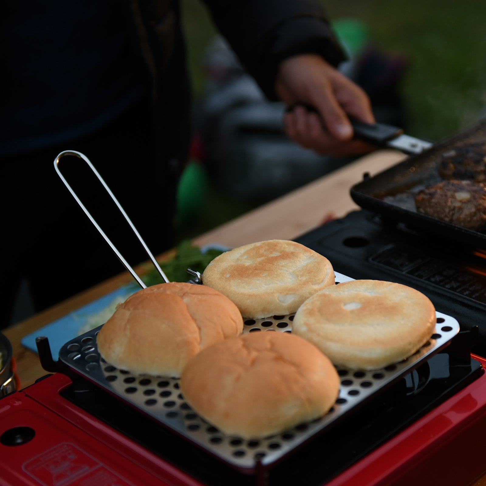 GO SYSTEM Camping & Outdoor Toaster Für Gas & Benzin Kocher Faltbar Edelstahl