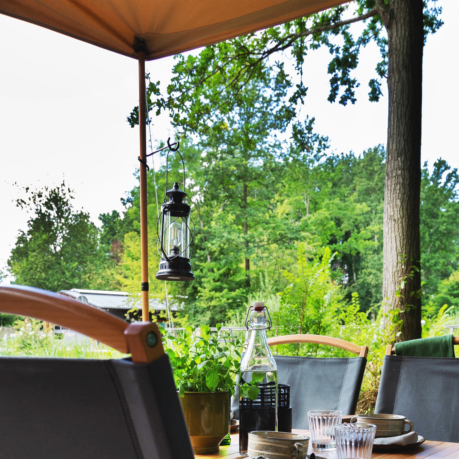 HUMAN COMFORT Storm Lantern LED Camping Retro Lamp USB Battery Dimmable Glass Metal