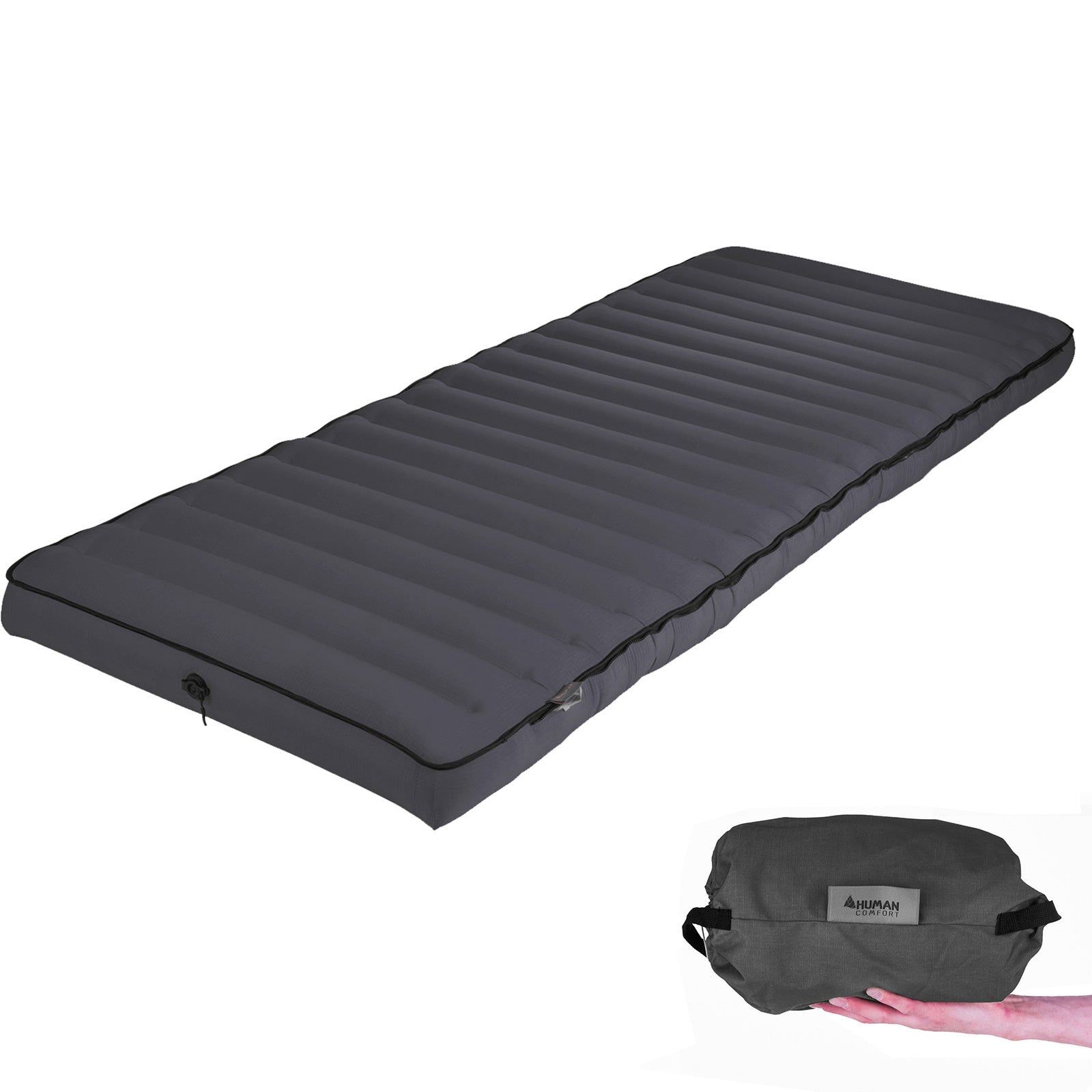 HUMAN COMFORT Matelas gonflable Chatou, matelas de sol, matelas d'appoint, 100 % coton