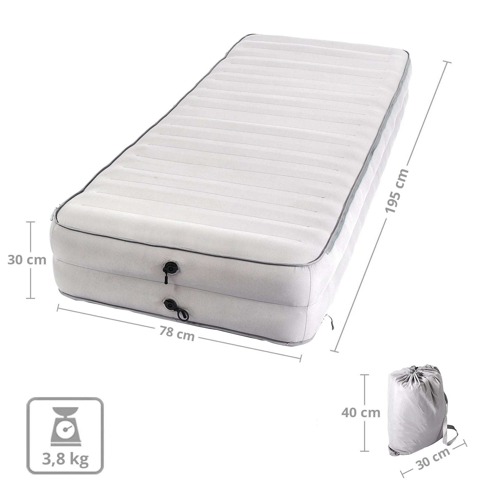 HUMAN COMFORT Matelas gonflable Chatou XH30 Matelas de camping Matelas en caisson 30 cm