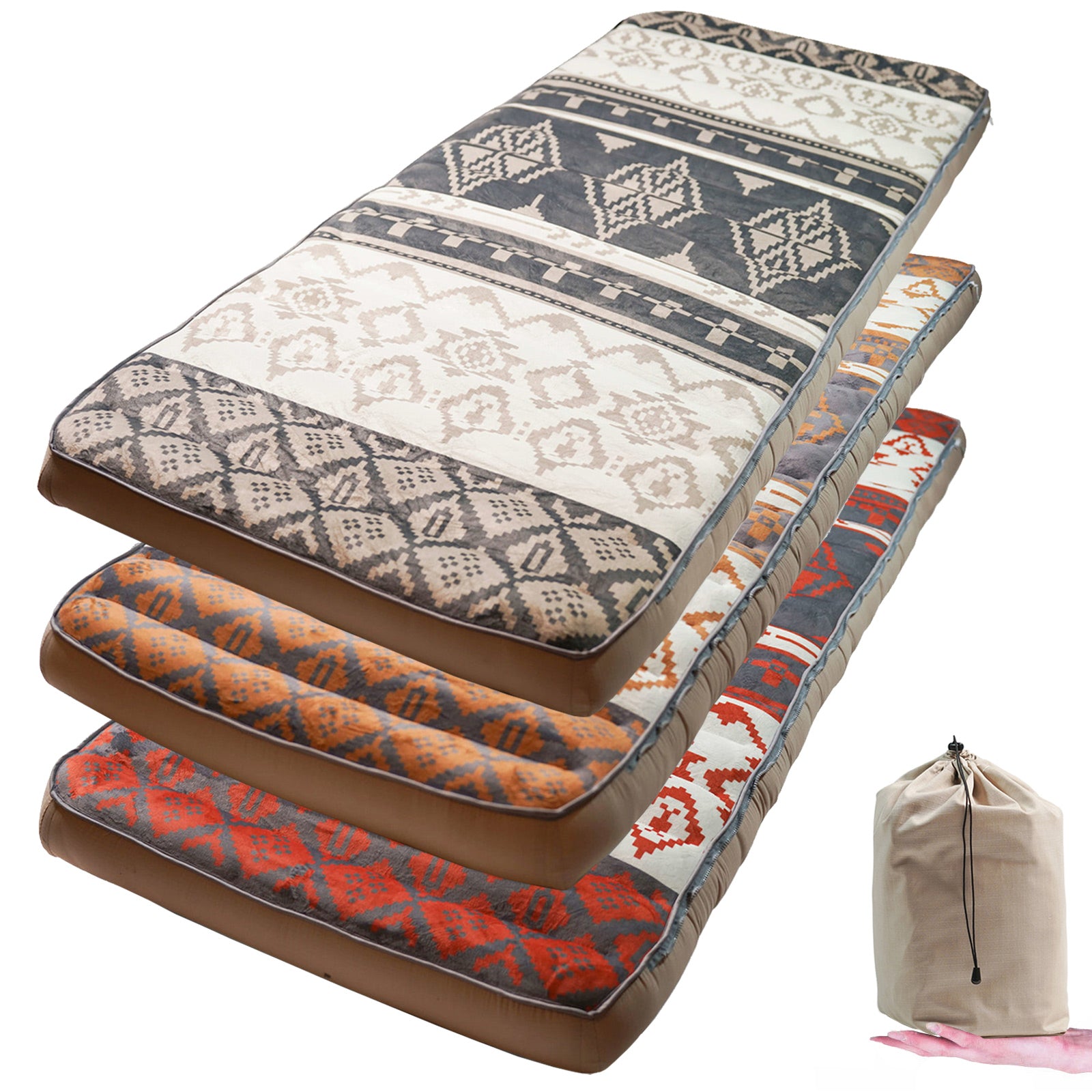 HUMAN COMFORT Air Bed Chatou Print Sleeping Pad Box Mattress Guest Cotton