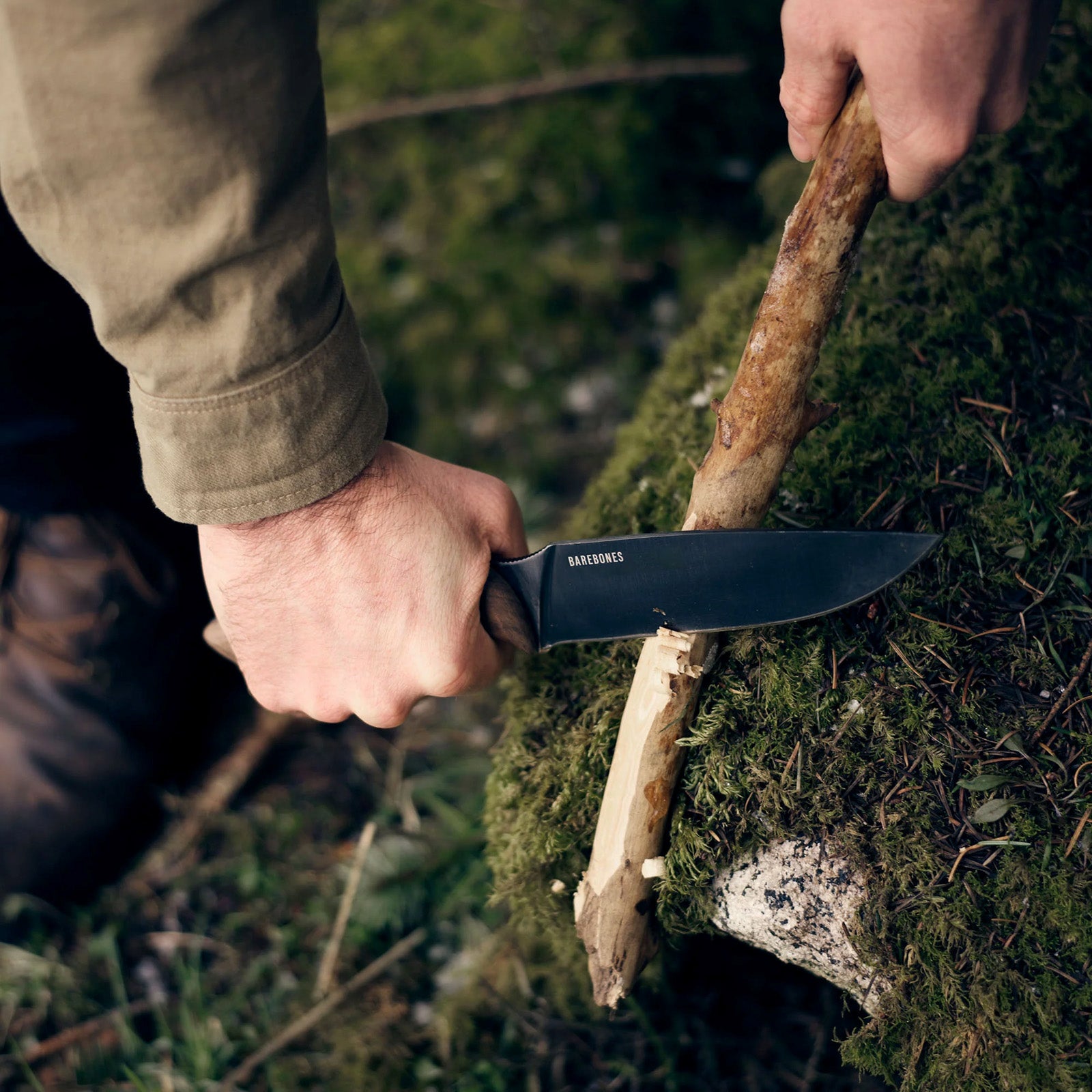 BAREBONES Belt Knife No. 6 Outdoor Survival Hunting Knife Walnut Wood
