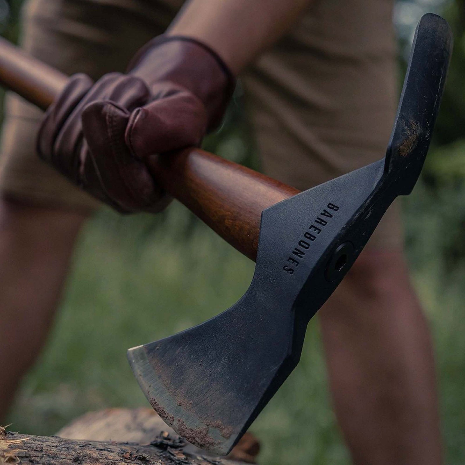 BAREBONES Hoopoe Hoe Pulaski Axe Splitting Axe Hickory Wood Handle Steel