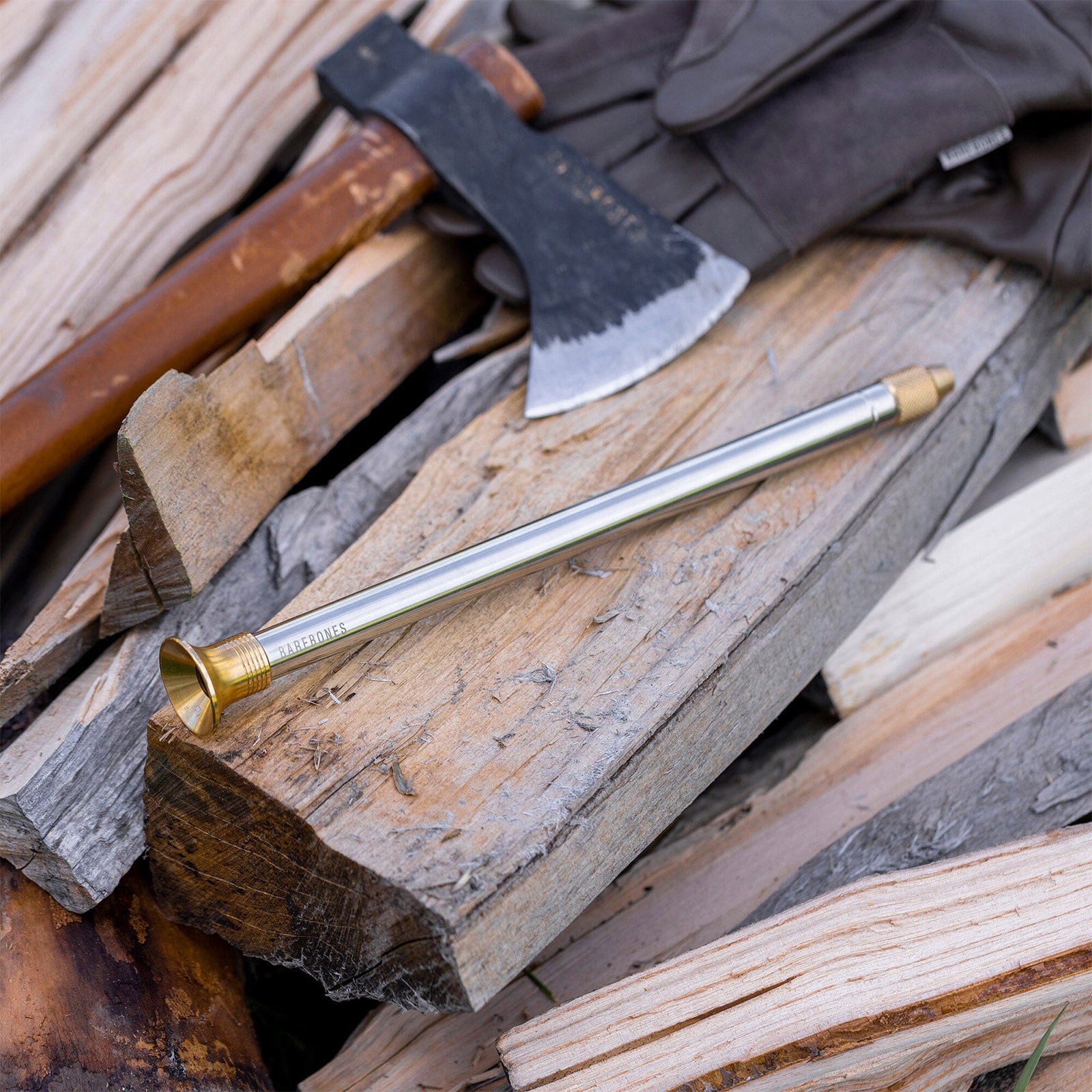 BAREBONES Teleskop Blasrohr Feuerblasrohr Feuer Starter Gebläse Rohr BBQ Messing