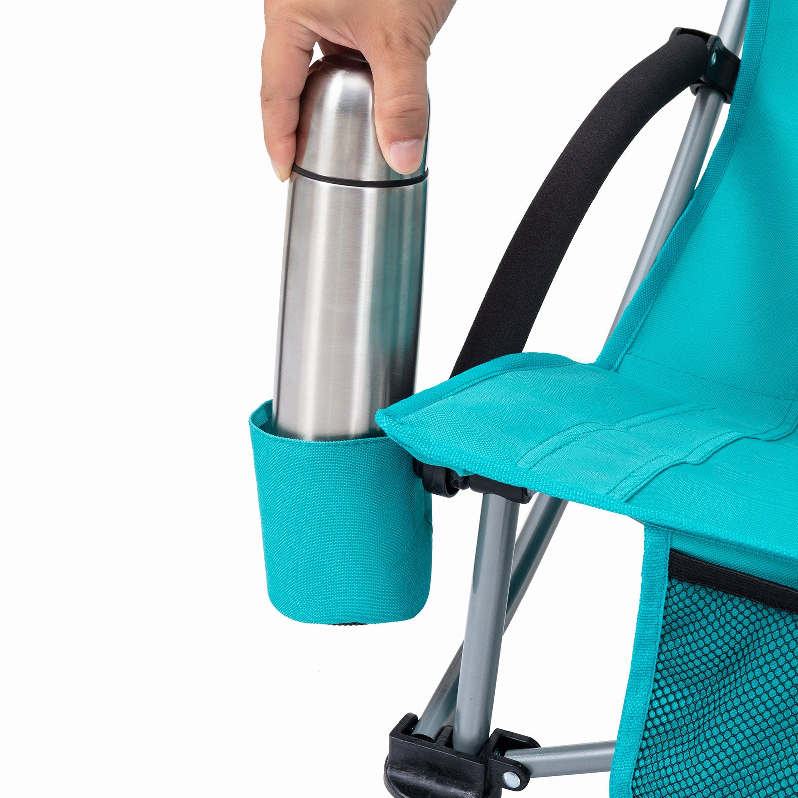 KINGCAMP Strand Liege Stuhl Hoch Lehne Camping Klapp Falt Sessel Niedrig 136 kg