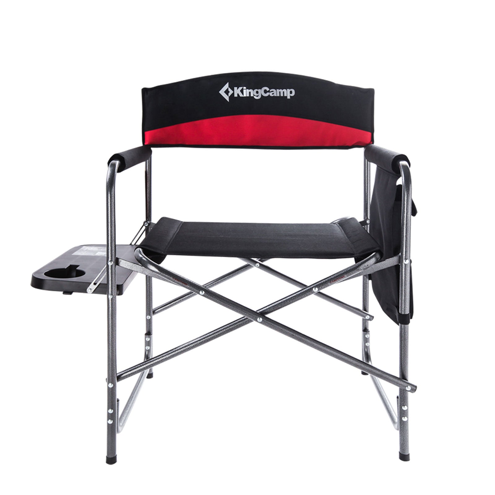 Chaise de directeur KINGCAMP XL Chaise de directeur de camping pliante Accoudoir Table 180 kg